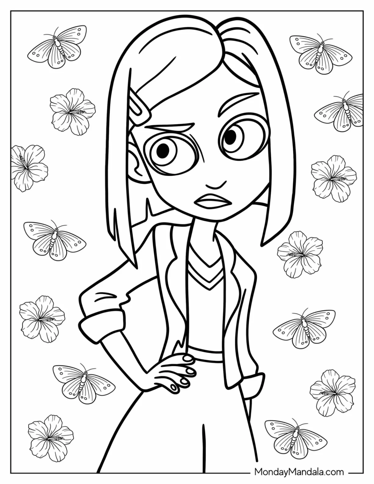 Polly Pocket Coloring Page Of Skeptical Gwen Grande coloring page