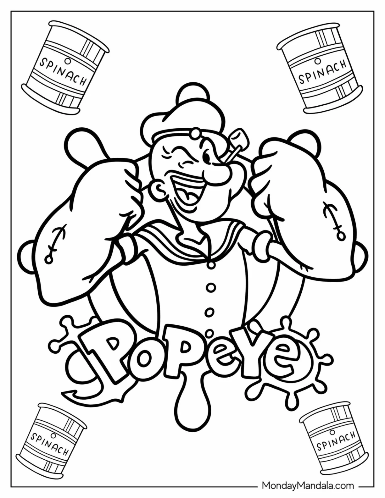 Popeye Coloring Page Inside Helm coloring page