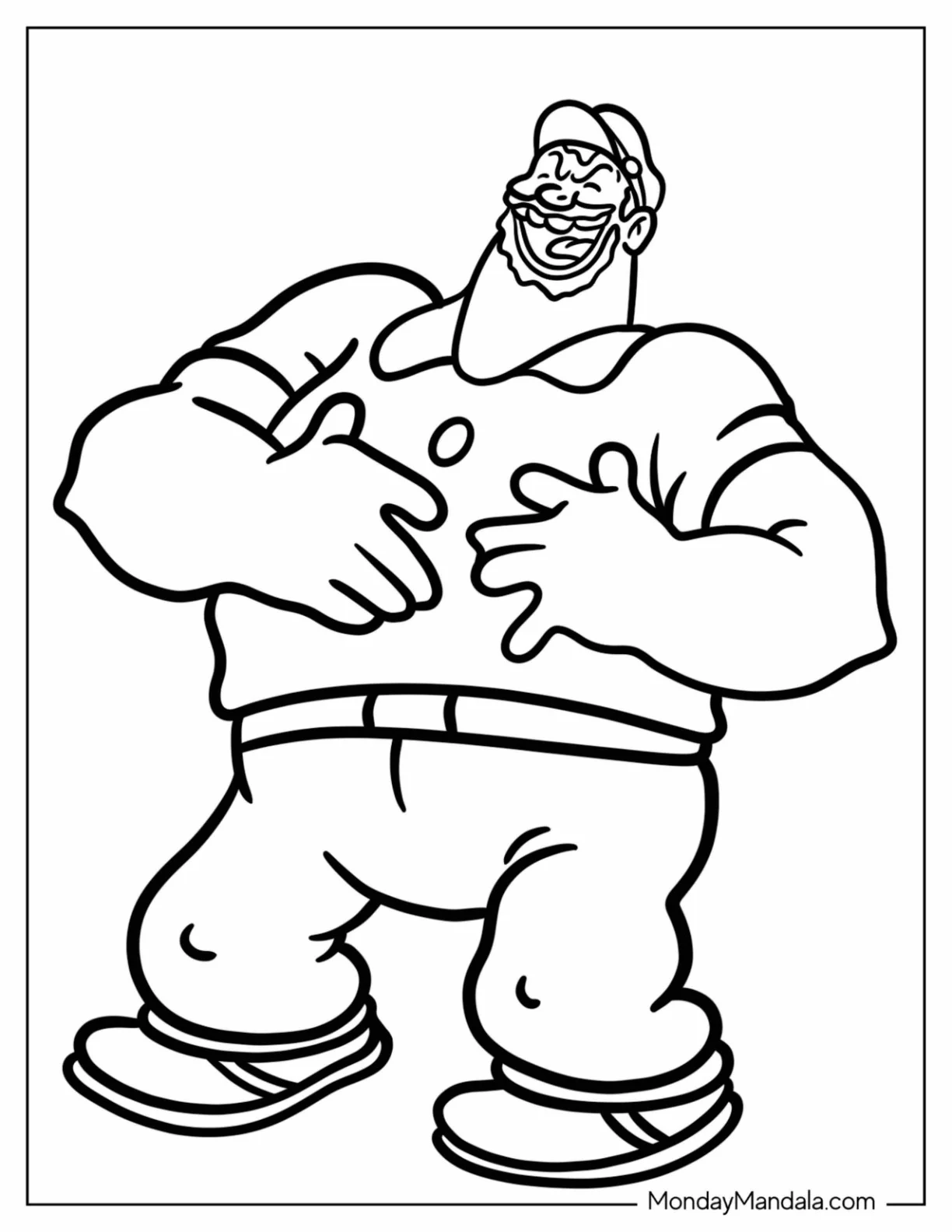 Popeye Coloring Page Of Bluto Laughing Outline For Preschoolers coloring page