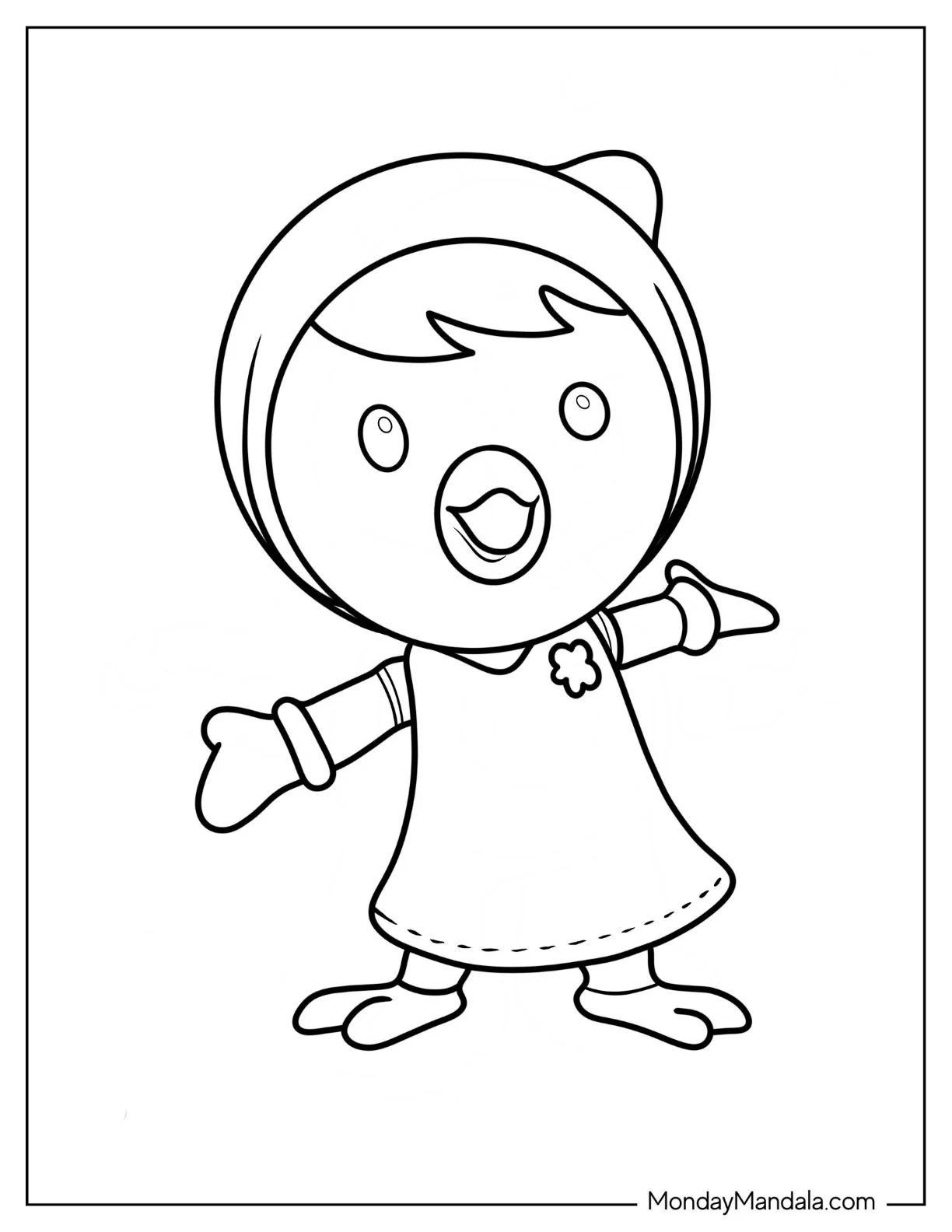 Pororo Coloring Page Of Easy Petty Outline For Preschoolers coloring page
