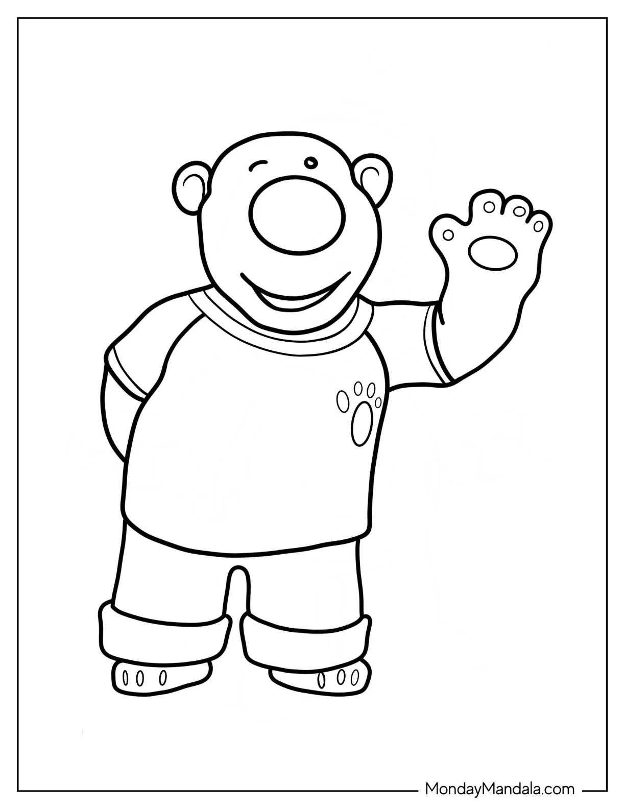 Pororo Coloring Page Of Poby Winking And Waving coloring page