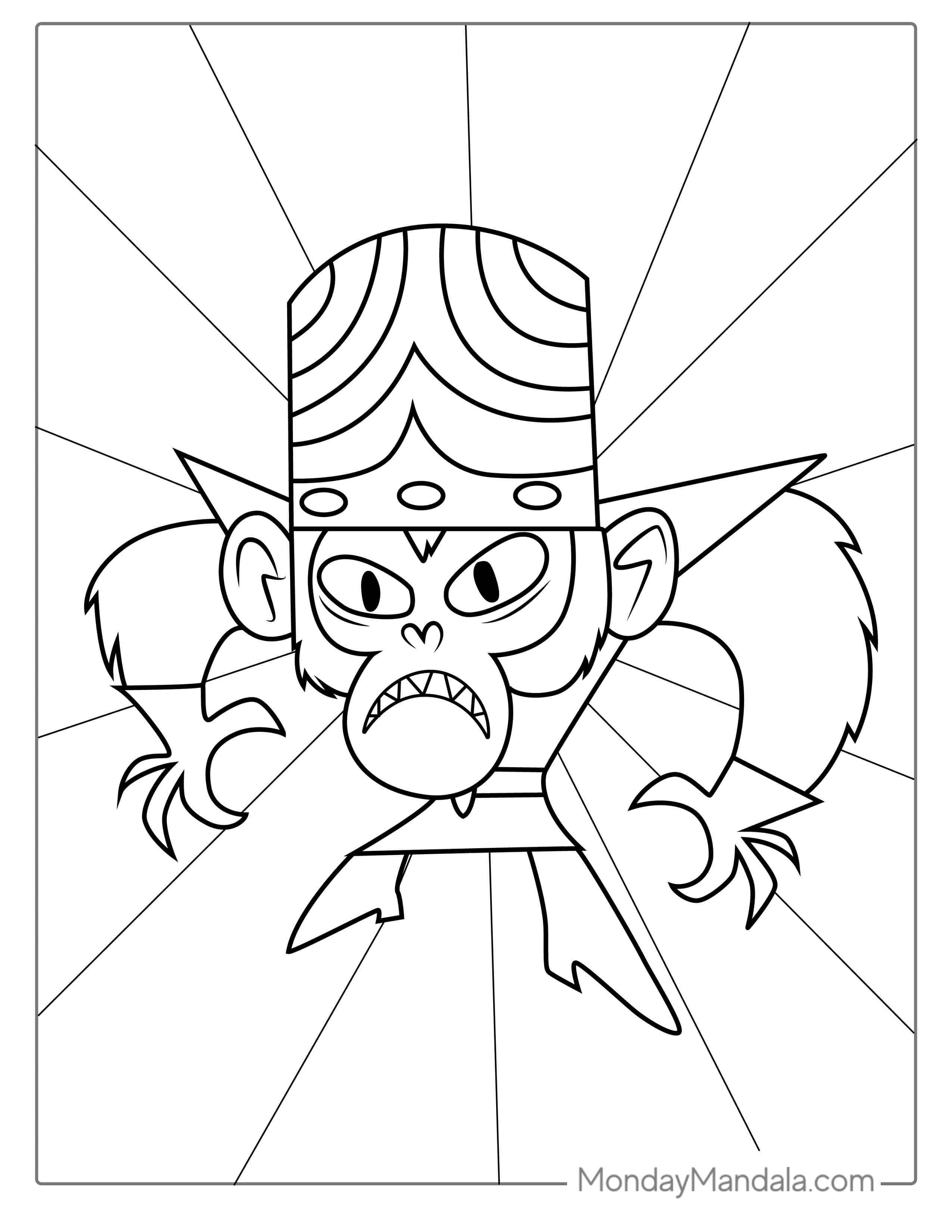 Coloring Page Of Mojo Monkey From Powerpuff Girls coloring page