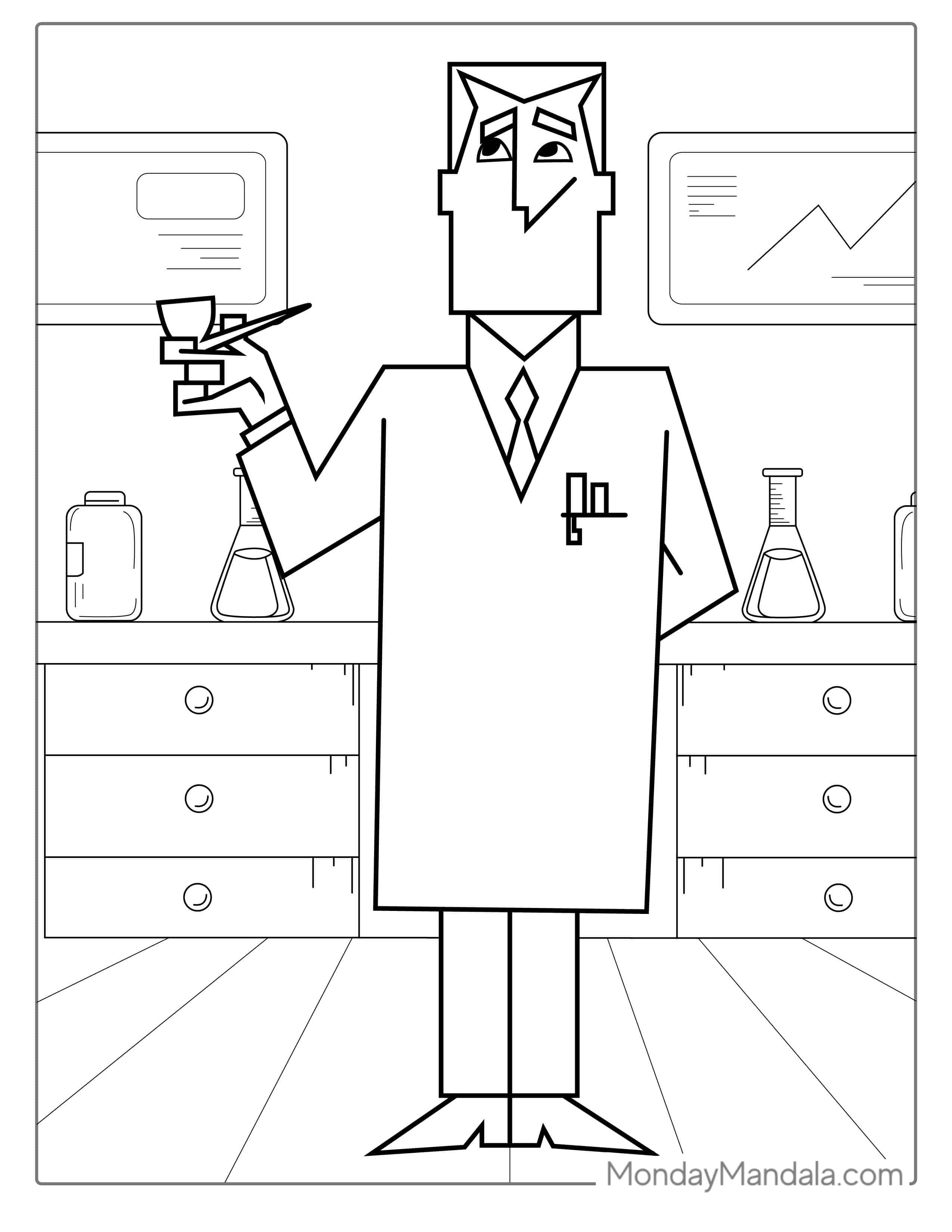 Coloring Page Of Professor Utonium coloring page