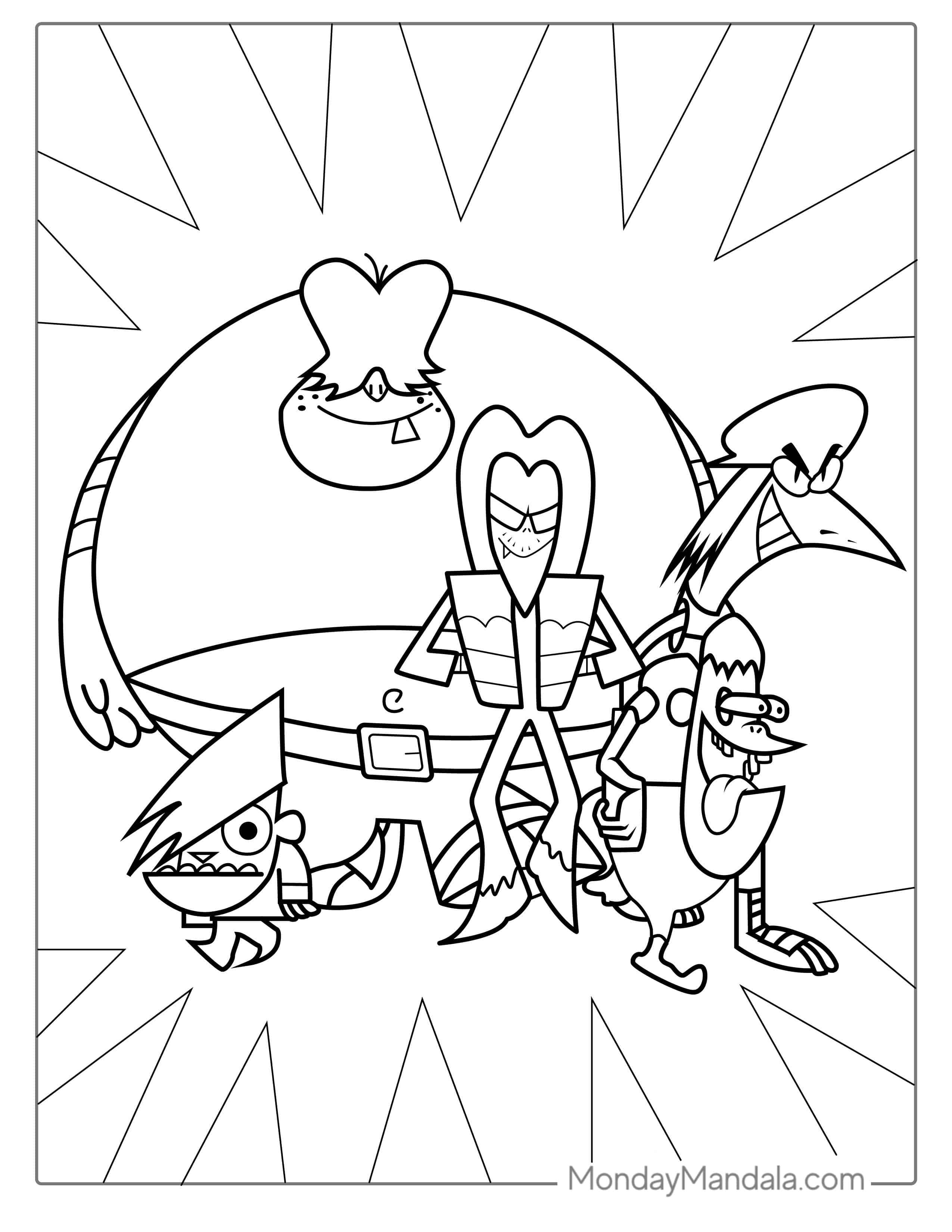 Gangreen Gang From Powerpuff Girls To Color coloring page