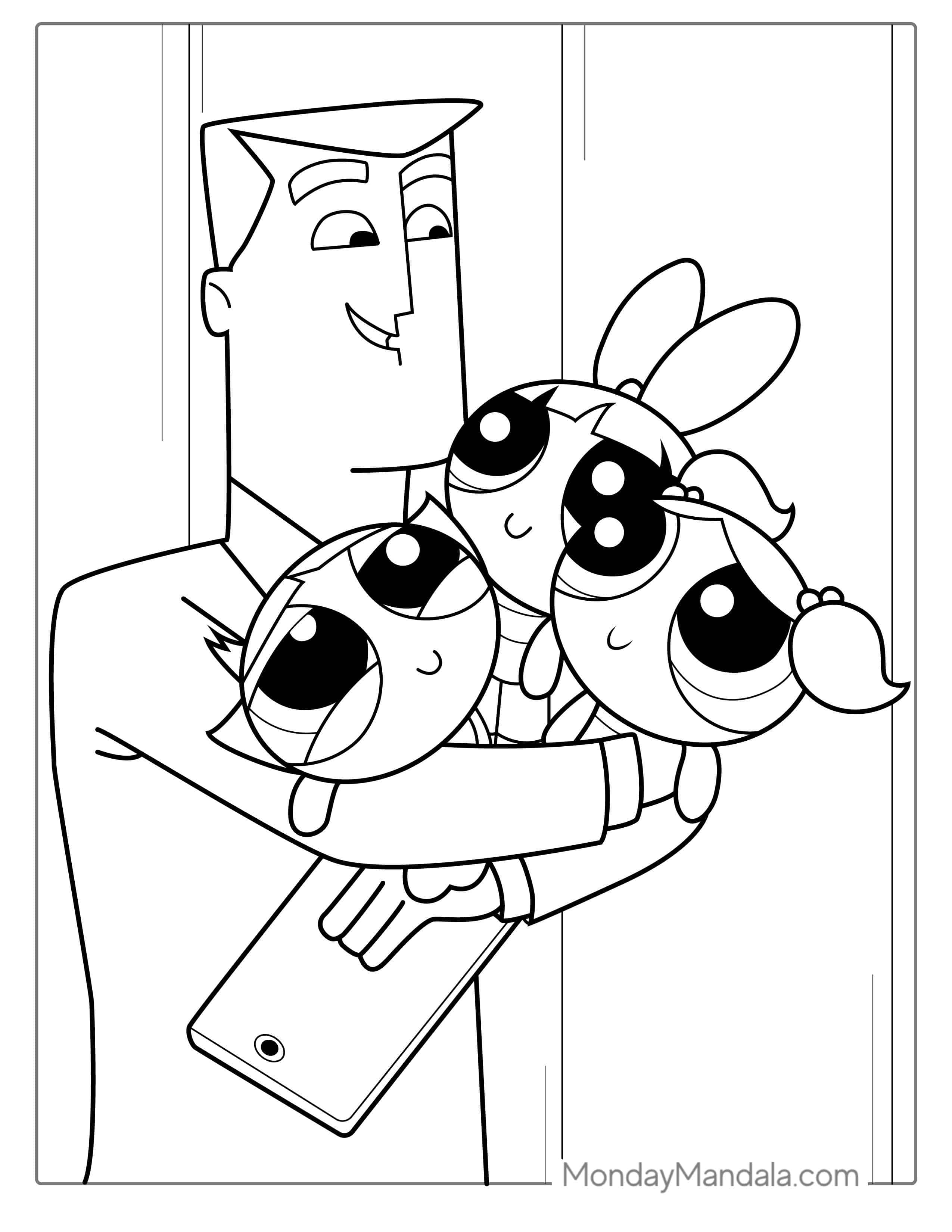 Professor Utonium Character Coloring Sheet coloring page
