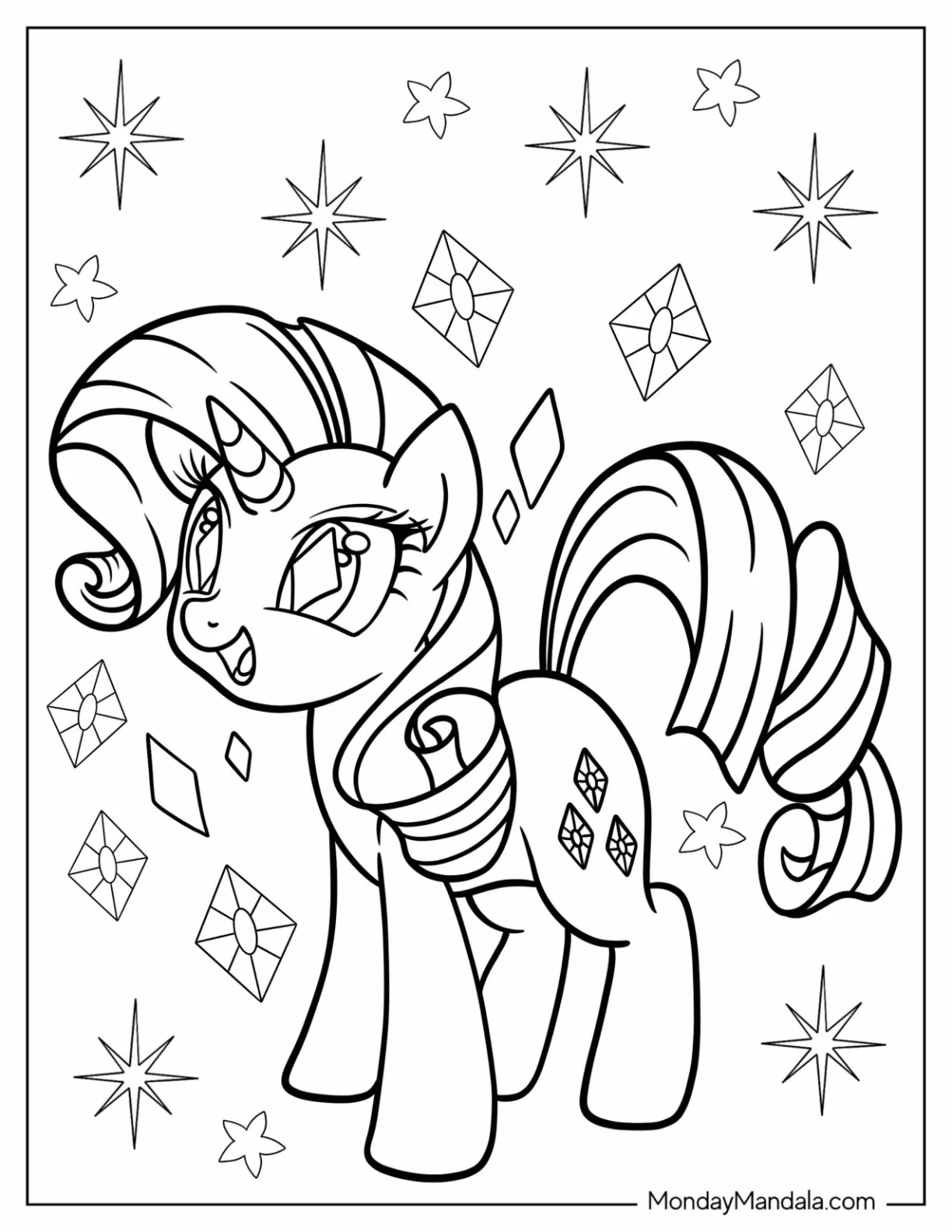 Adorable Rarity Coloring Page coloring page