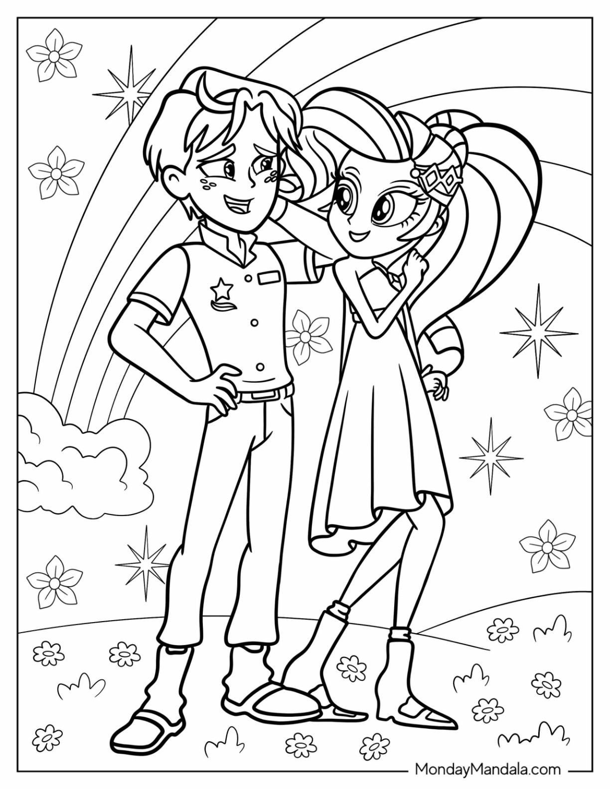 Ragamuffin With Rarity Coloring Page coloring page