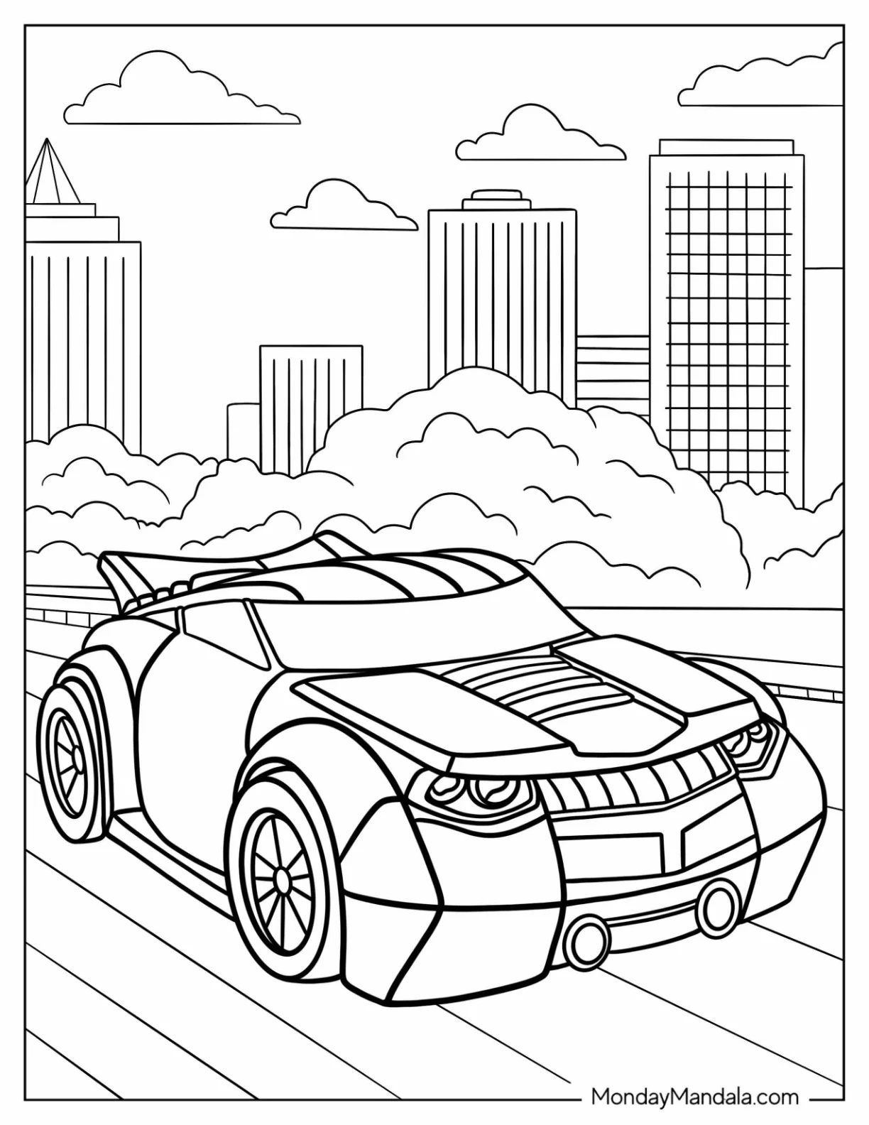 Bumblebee In Car Form Rescue Bots Coloring Page coloring page