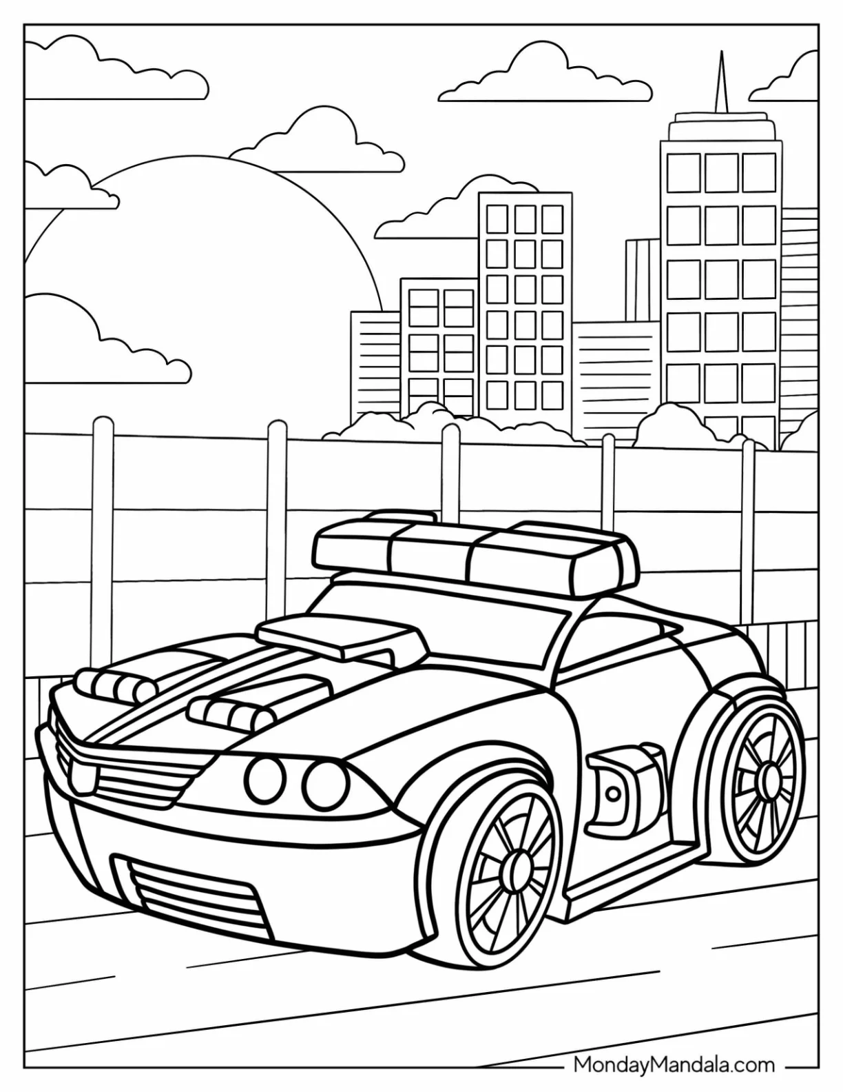 Chase The Police Rescue Bots Coloring Page coloring page