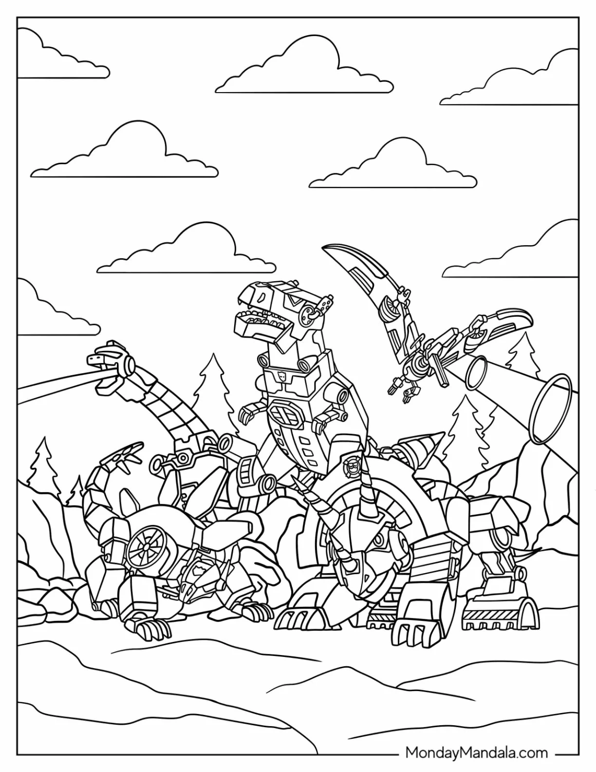 Detailed Rescue Bots Coloring Page Assembled coloring page