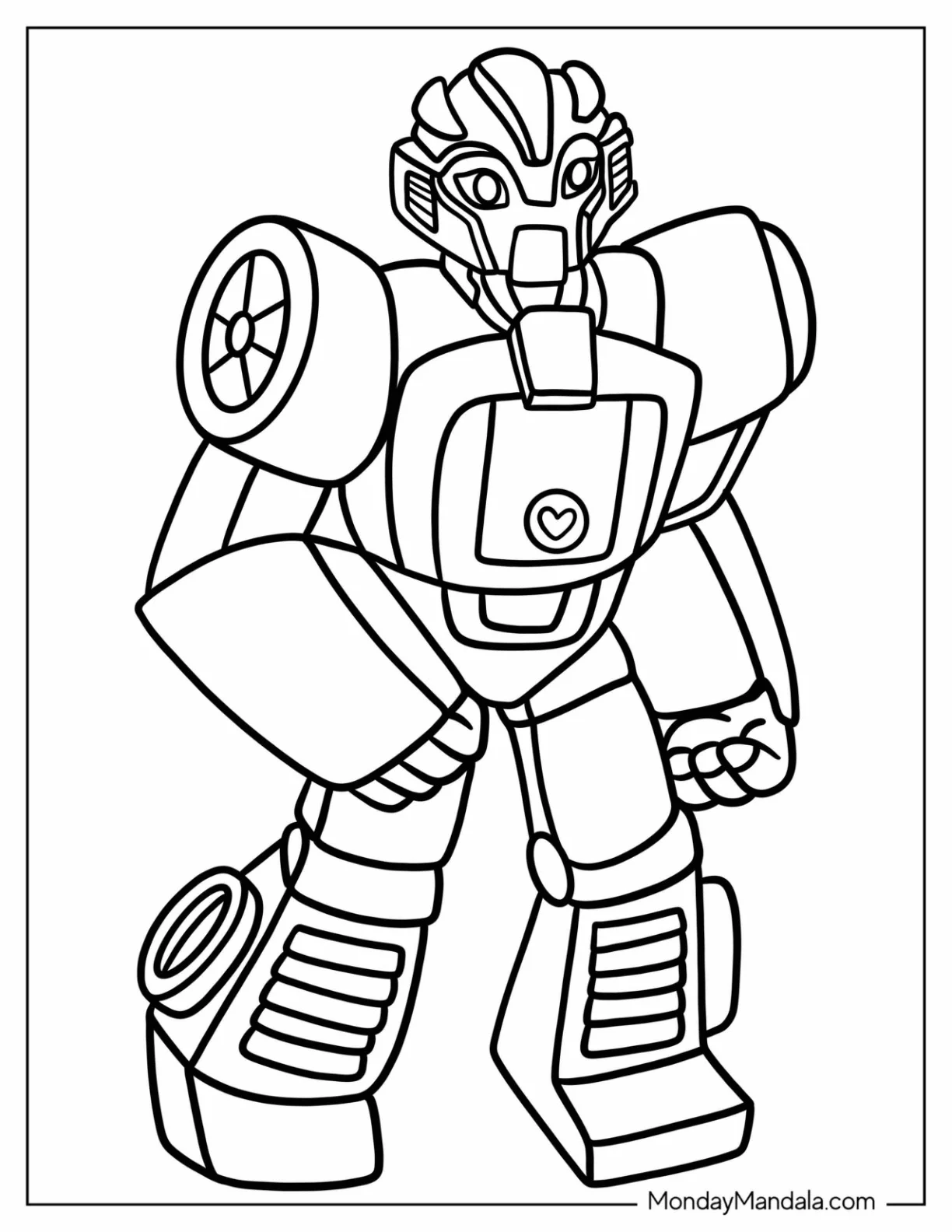 Rescue Bots Coloring Page Bumblebee For Preschoolers coloring page