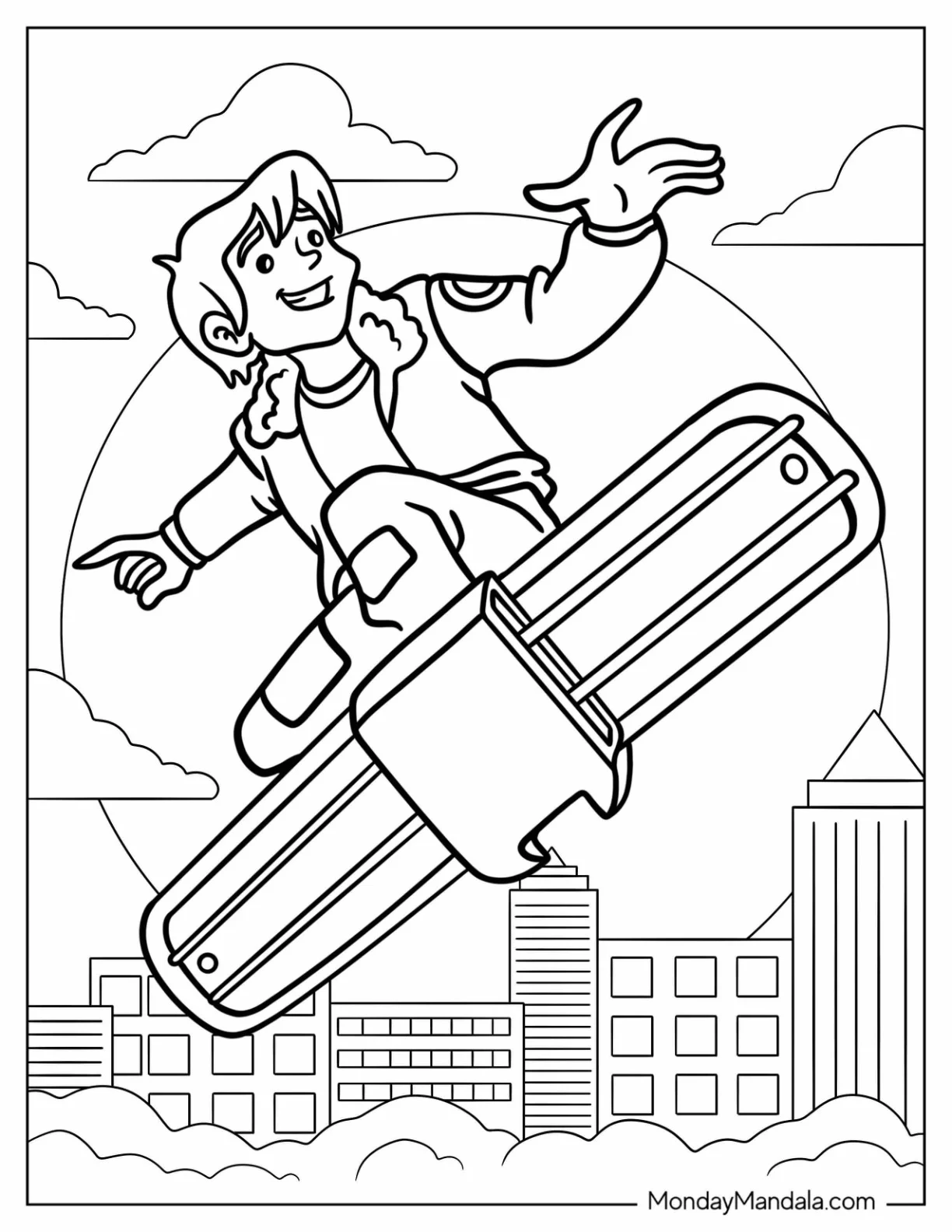 Rescue Bots Coloring Page Of Cody Burns Skateboarding coloring page