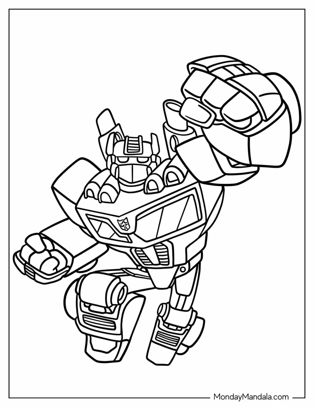 Rescue Bots Coloring Page Of Optimus Prime In Robot Form coloring page