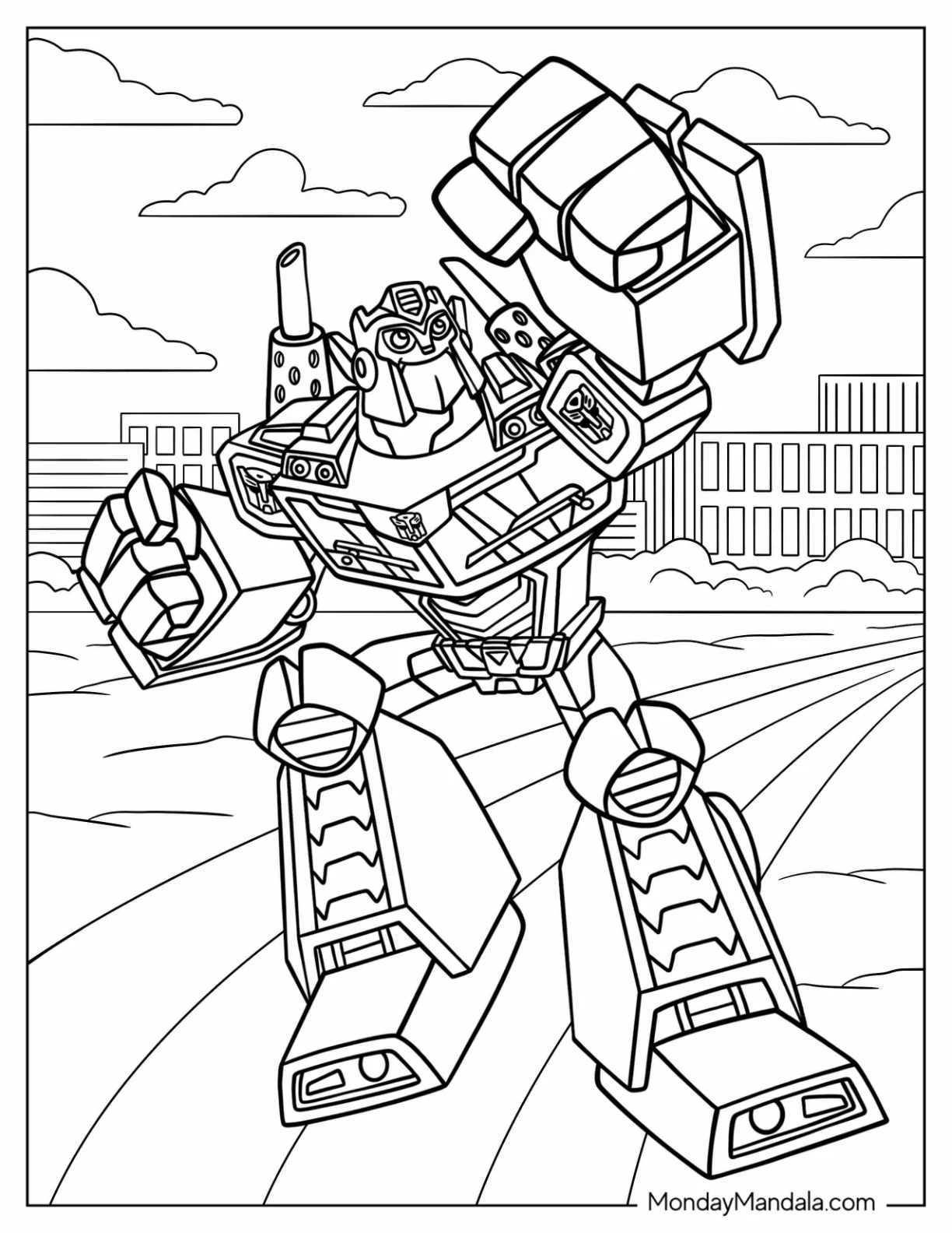 Rescue Bots Coloring Page Optimus Prime Cartoon coloring page