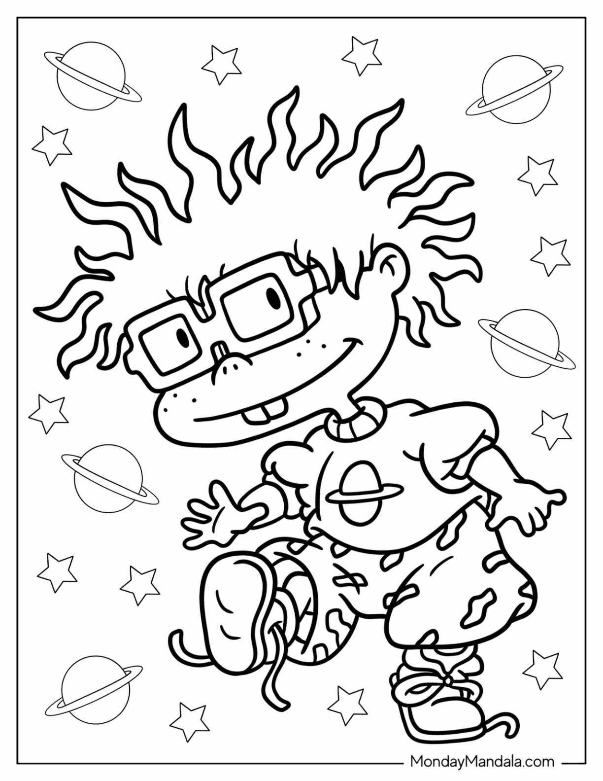 Rugrats Coloring Page Of Kawaii Chuckie Finster coloring page