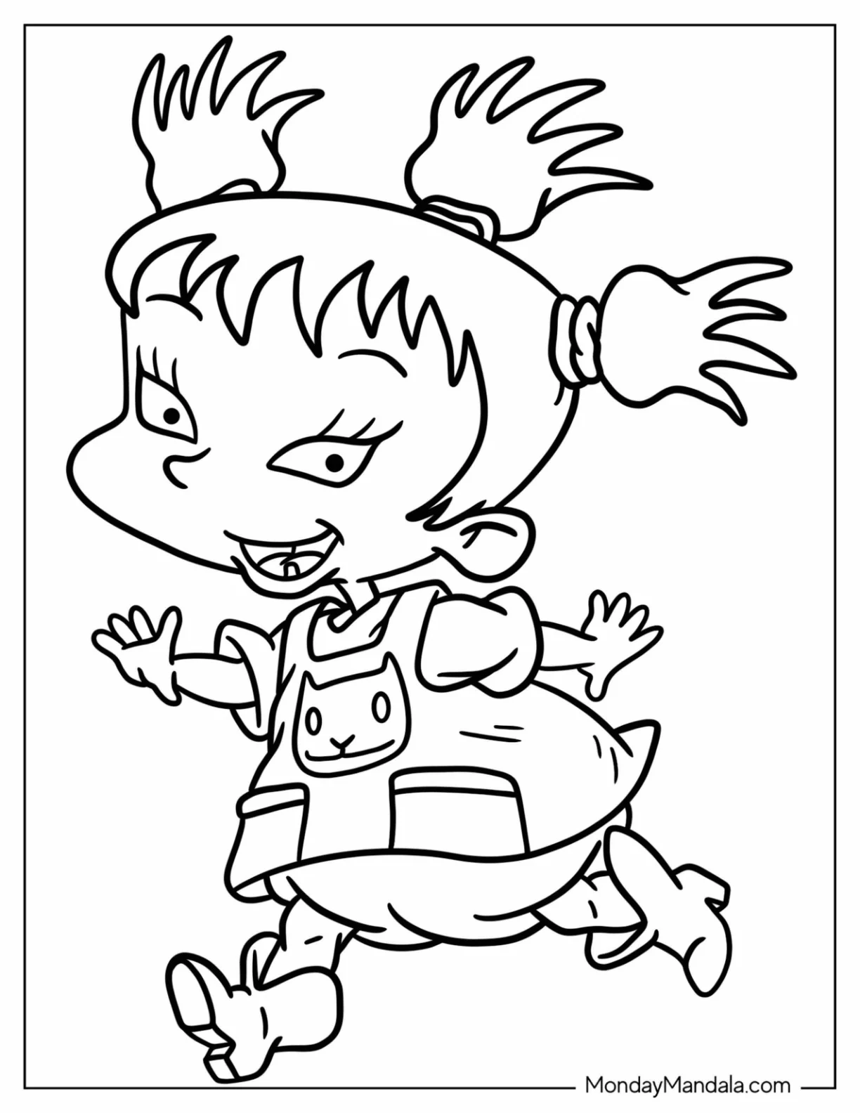 Rugrats Coloring Page Of Kawaii Kimi Finster Running For Preschoolers coloring page
