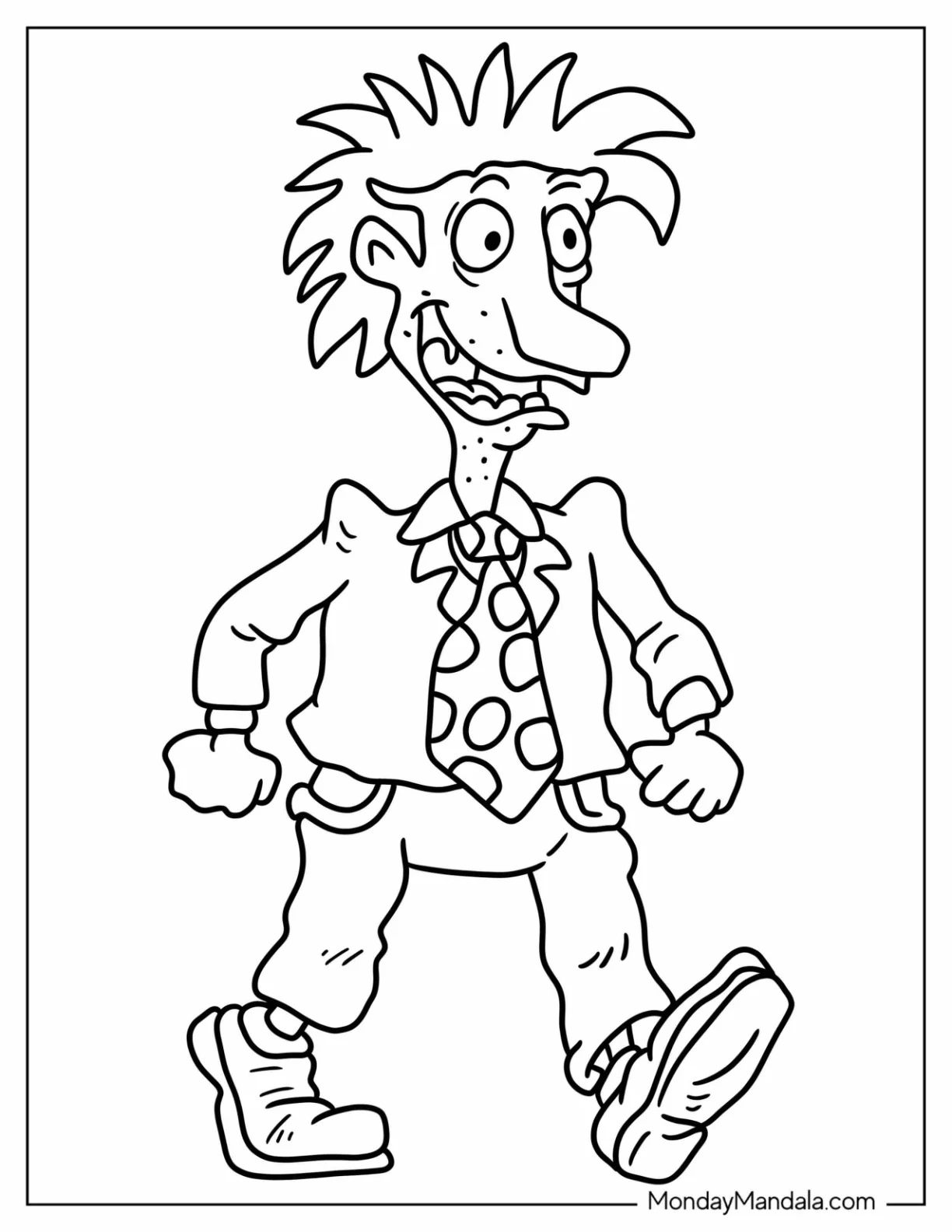 Rugrats Coloring Page Of Simple Stu Pickles Walking Outline coloring page