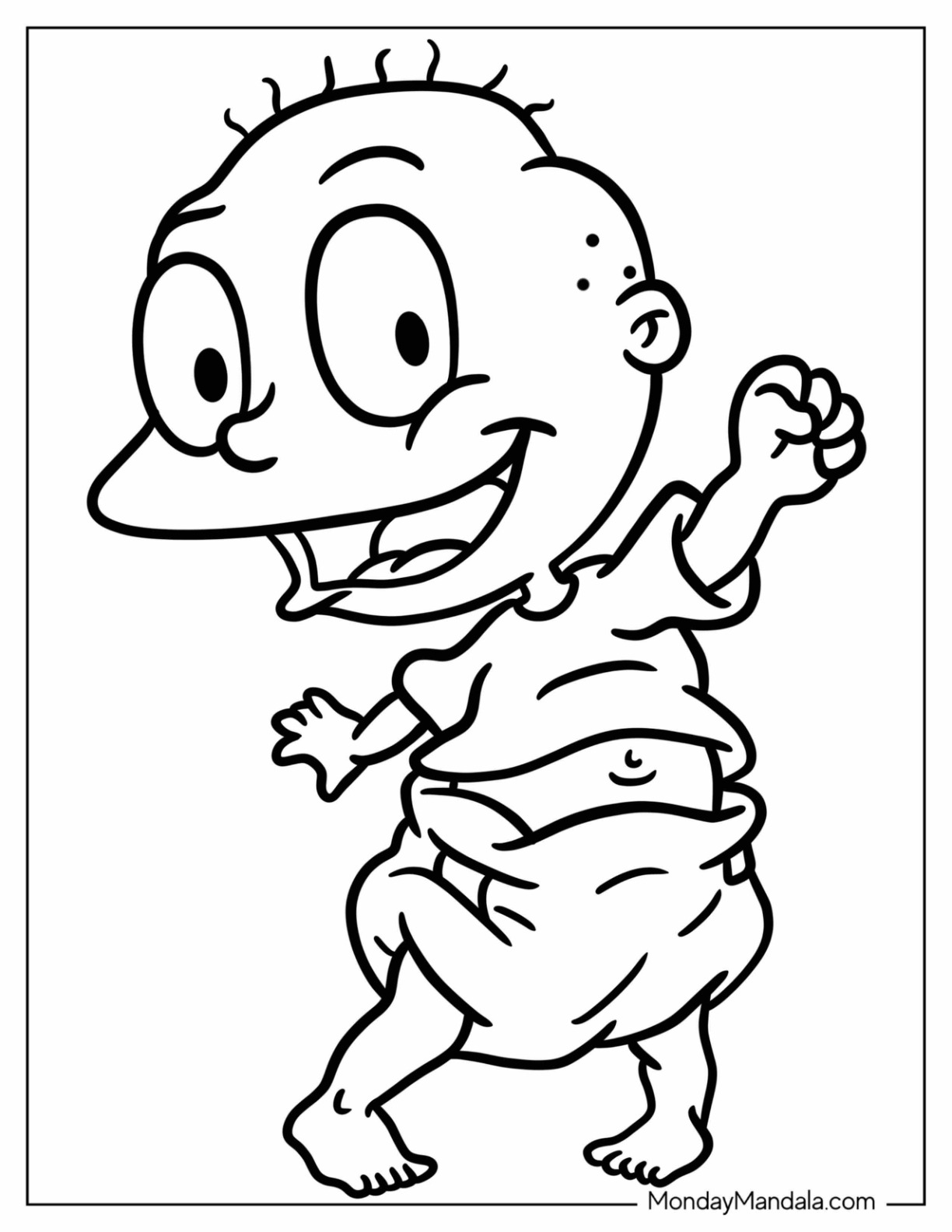 Rugrats Coloring Page Of  Tommy Pickles With First In The Air For Preschoolers coloring page