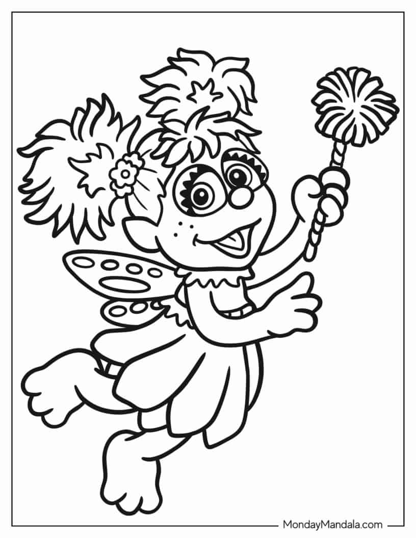 Abby Cadabby Outline Coloring In For Kids coloring page — printable line art