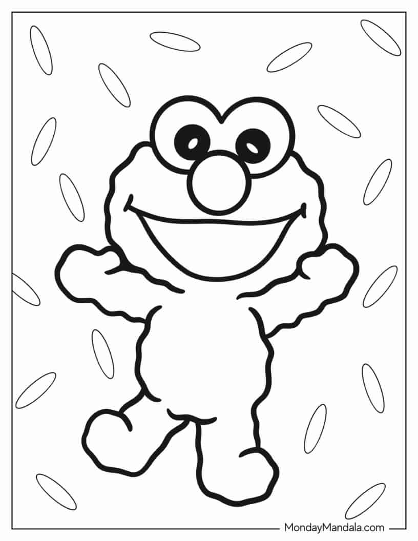 Chibi Elmo Coloring Page For Preschoolers coloring page — printable line art