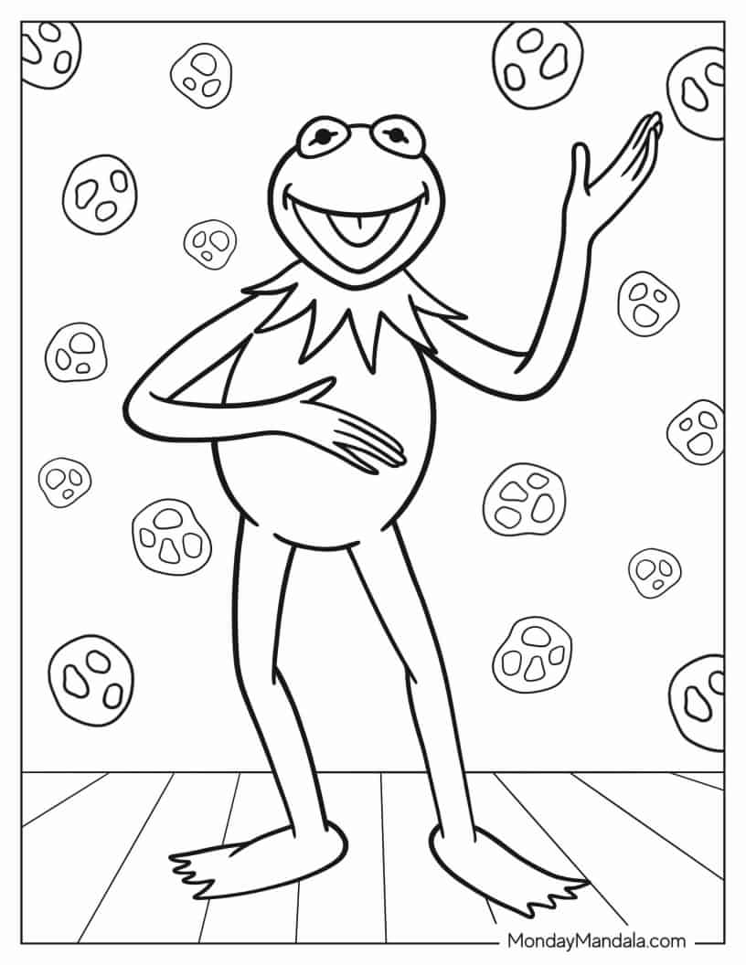 Easy Outline Of Kermit The Frog Coloring In coloring page — printable line art