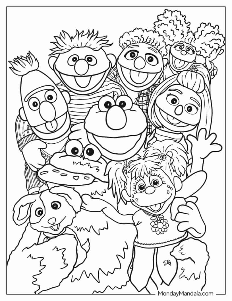 Realistic Sesame Street Coloring Page coloring page