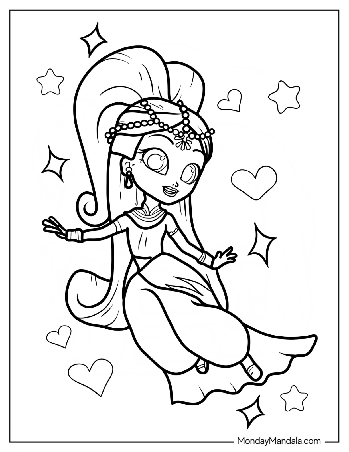 Shimmer And Shine Coloring Page Princess Samira coloring page