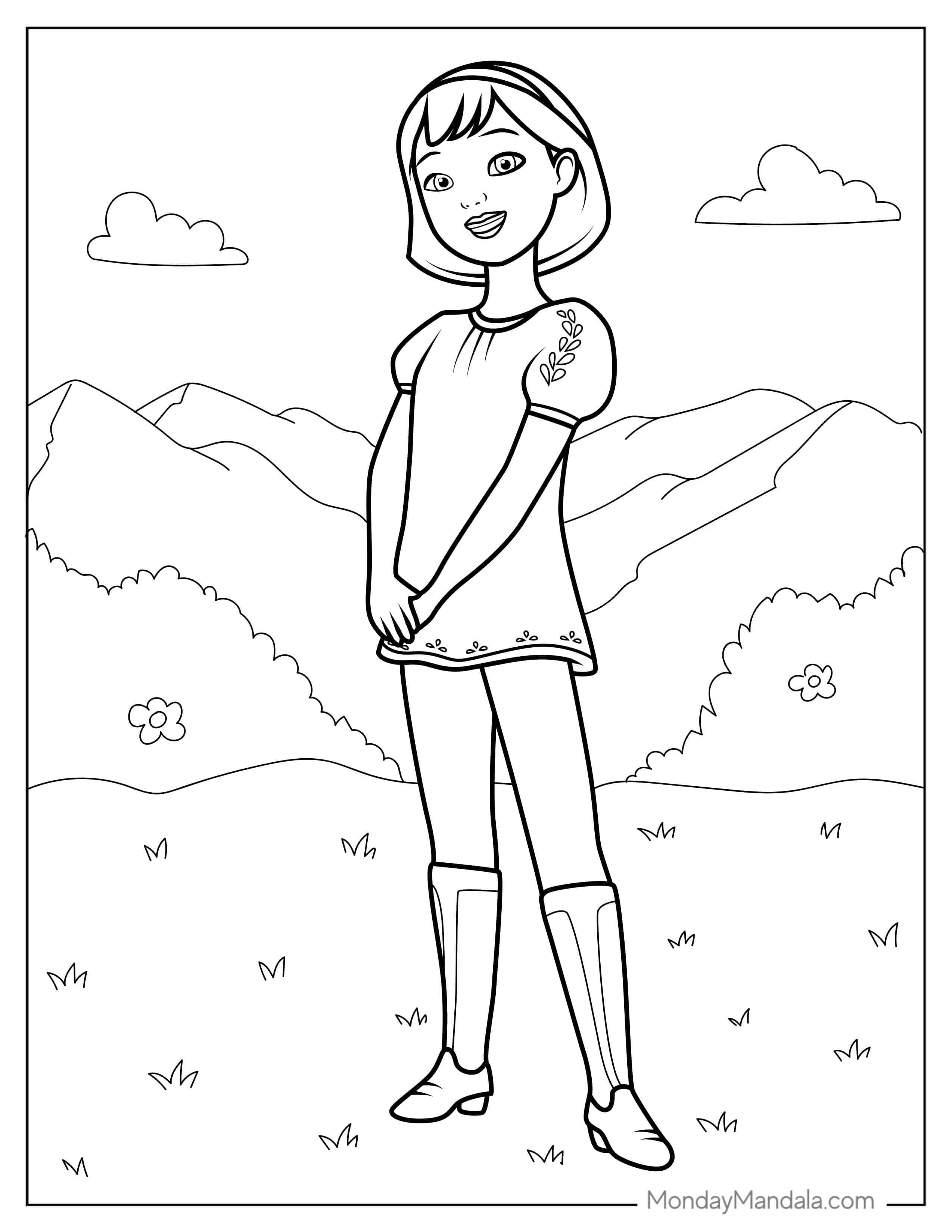 Abigail Stone From Spirit Riding Free To Color coloring page — printable line art