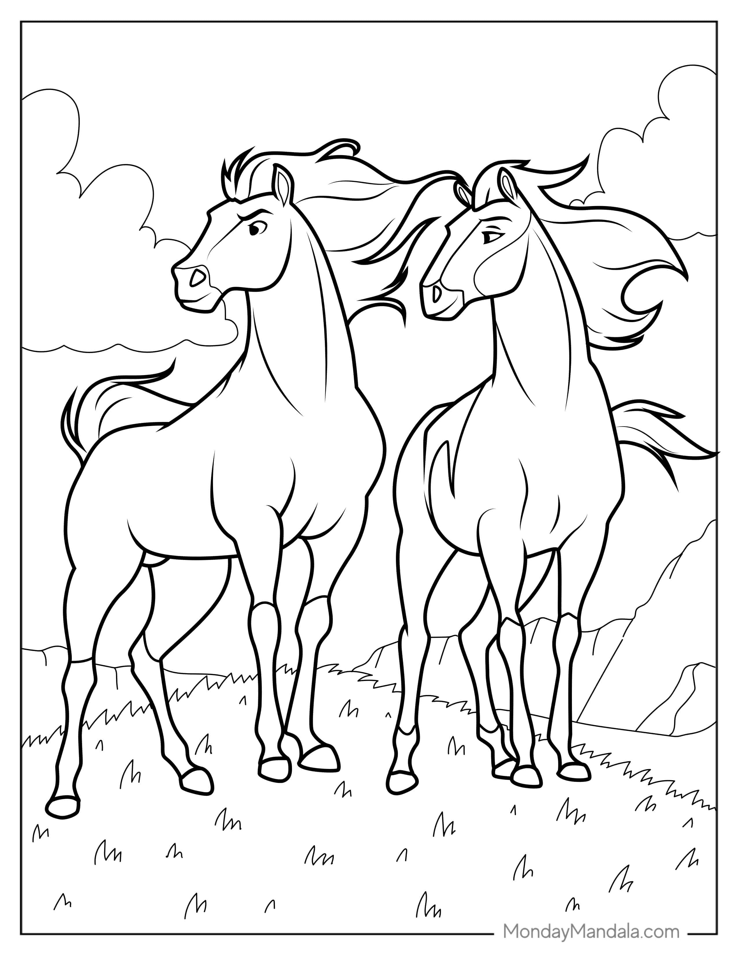 Spirit_ Stallion of the Cimarron Coloring Page coloring page — printable line art