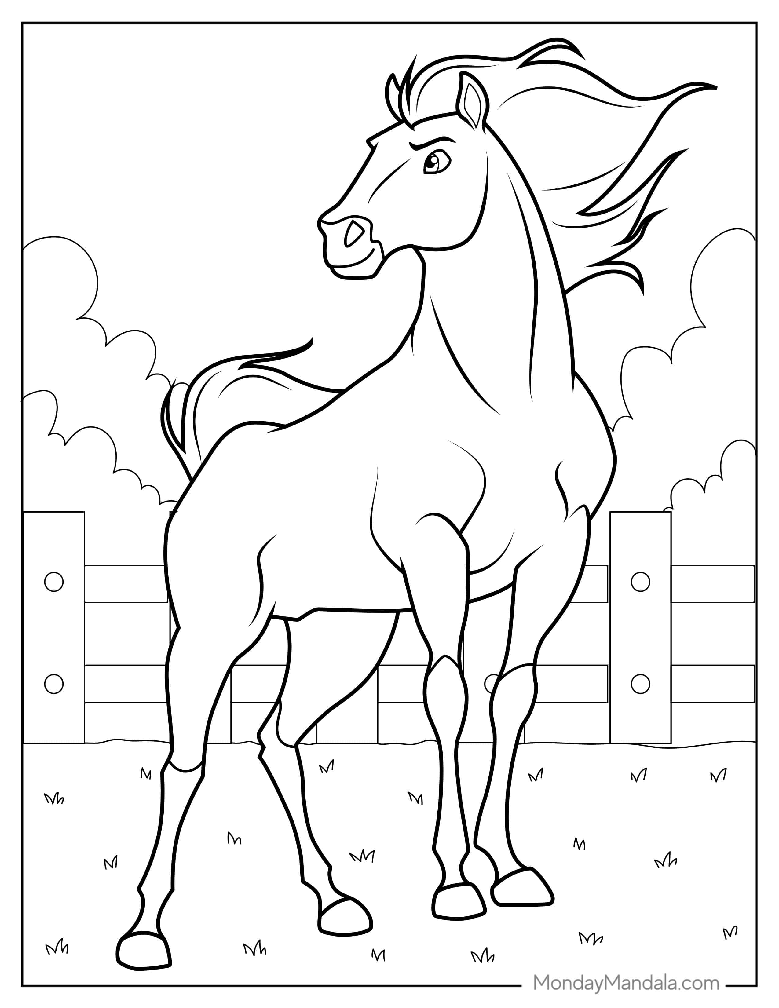 Strider Horse From Spirit To Color coloring page — printable line art