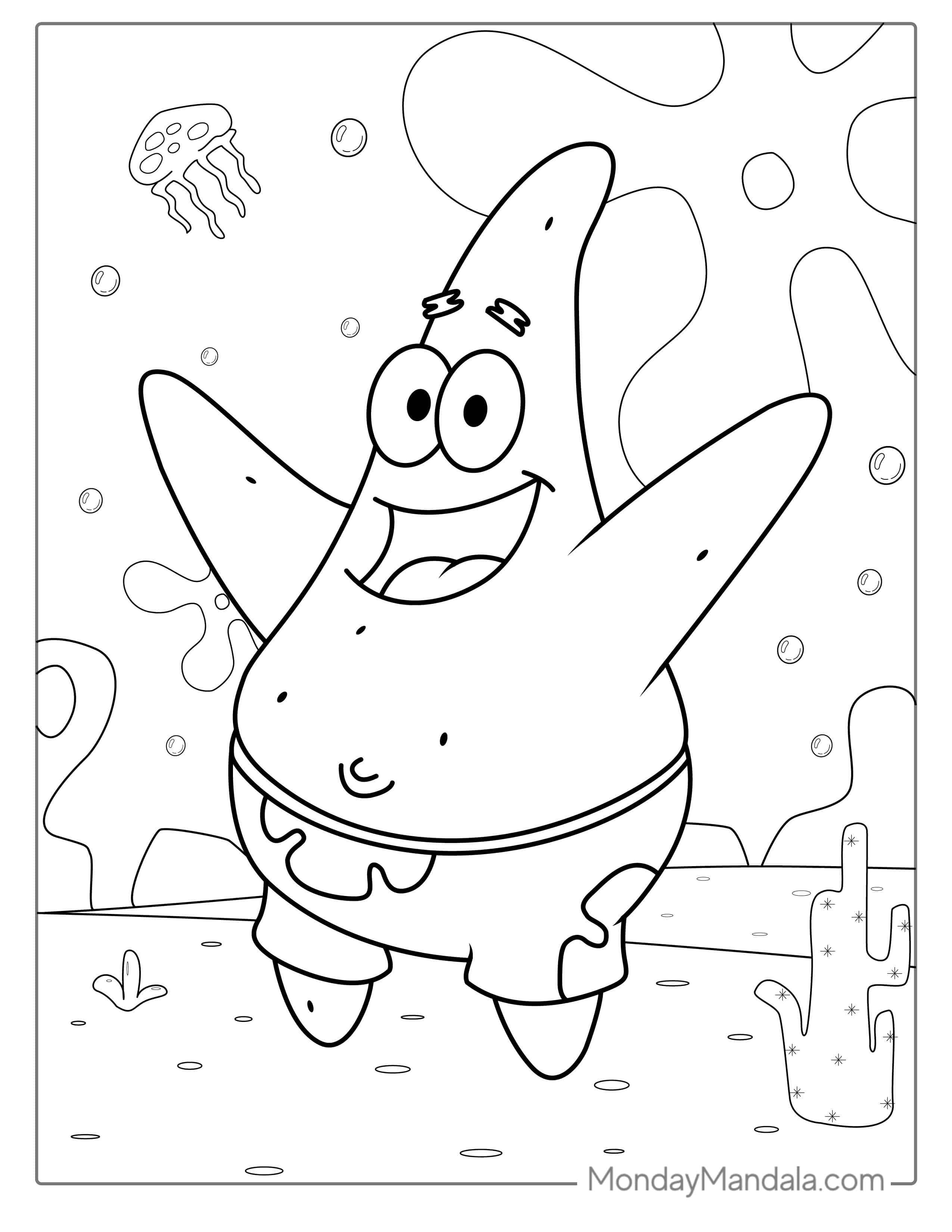Coloring Page Of Patrik The Starfish For Kids coloring page