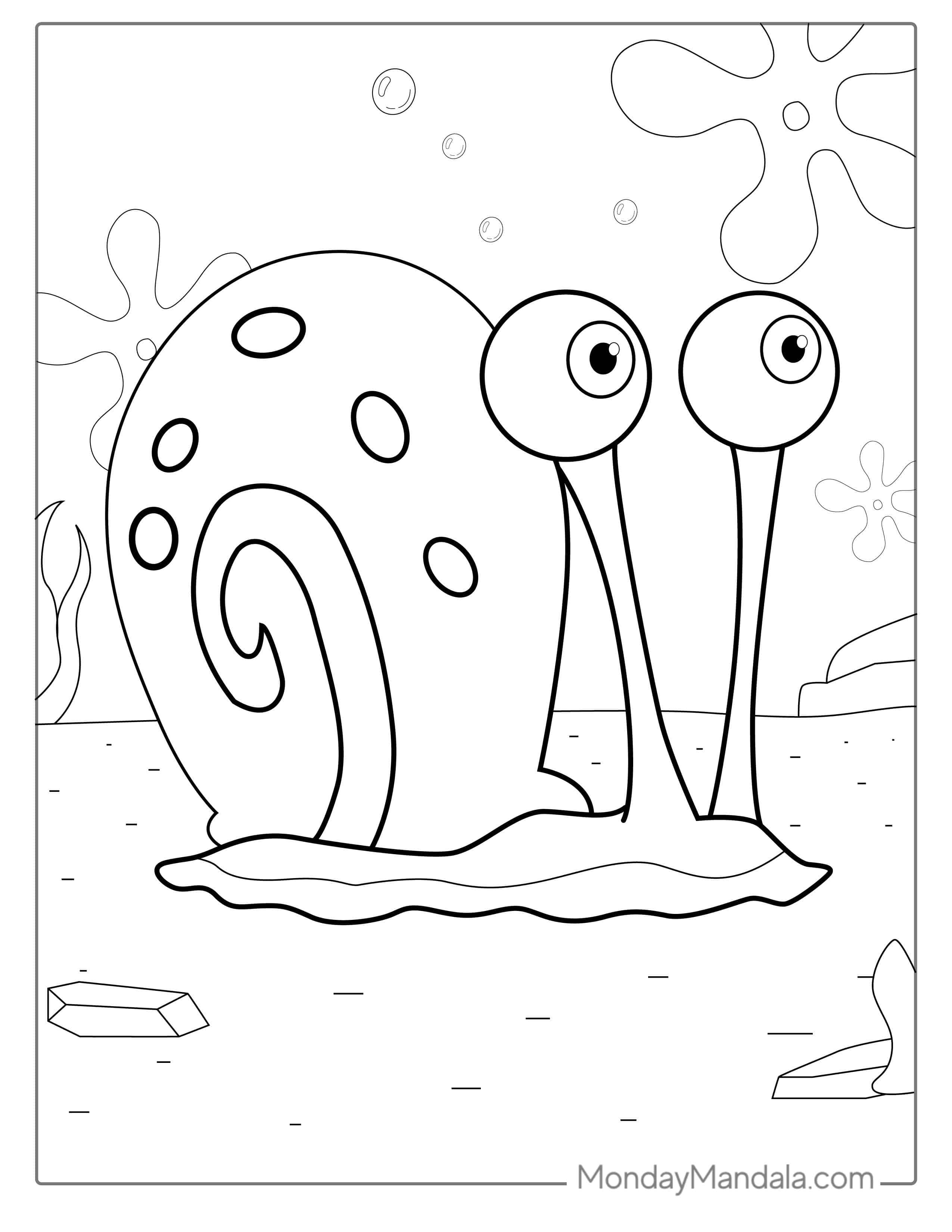 Garry The Snail Coloring Picture For Kids coloring page