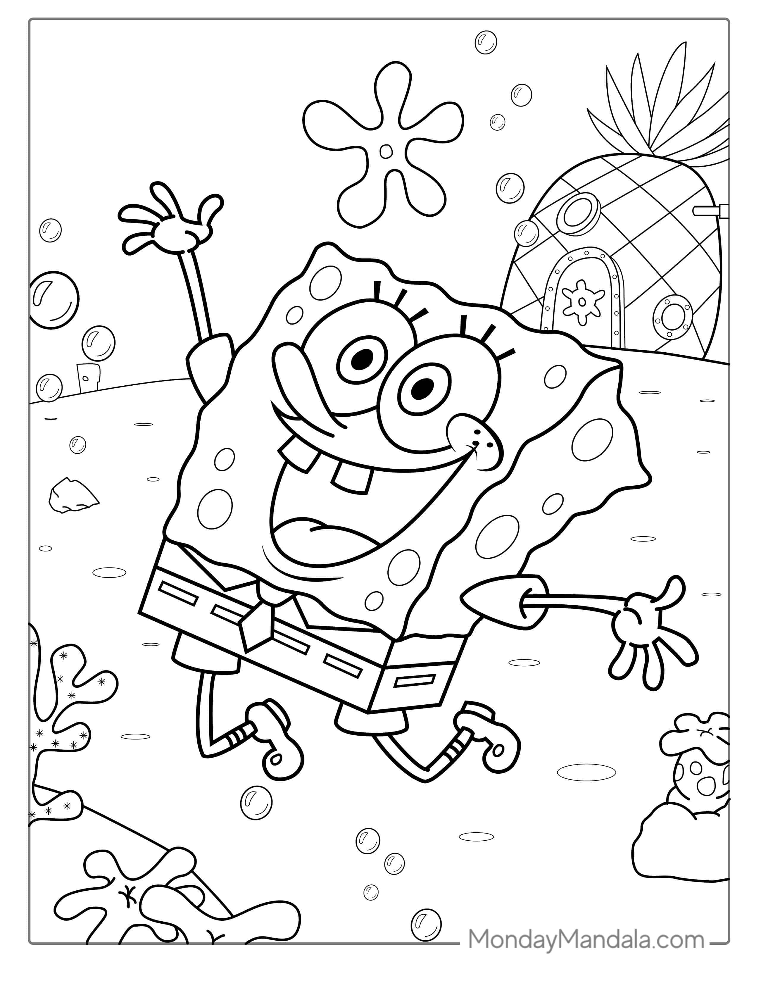 Happy SpongeBob Coloring Page coloring page