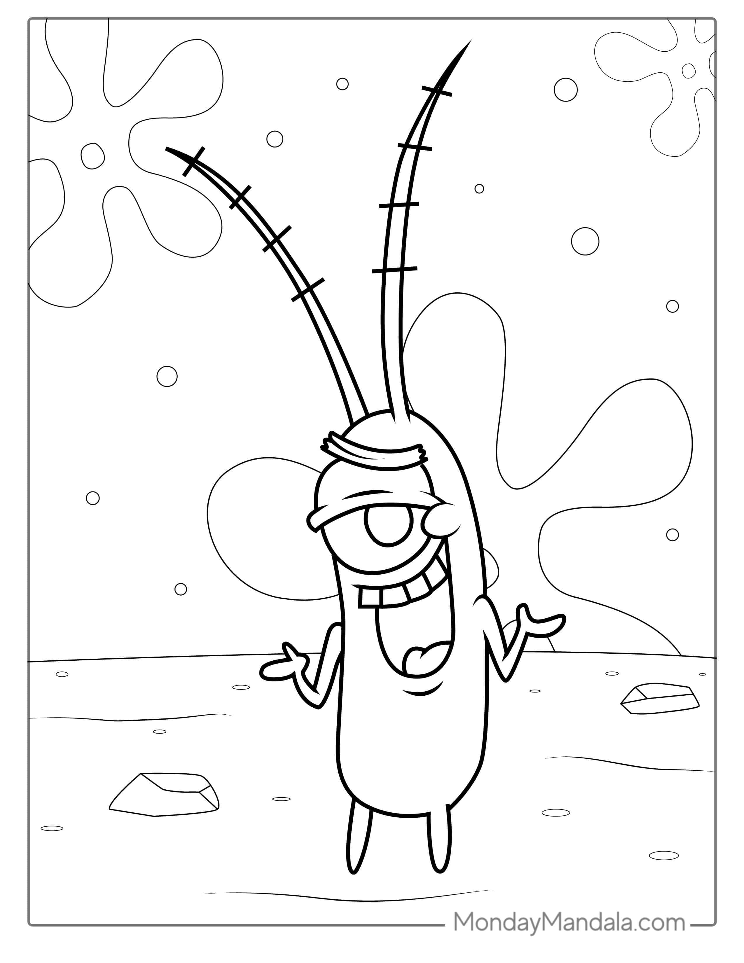 Plankton From SpongeBob SquarePants To Color coloring page