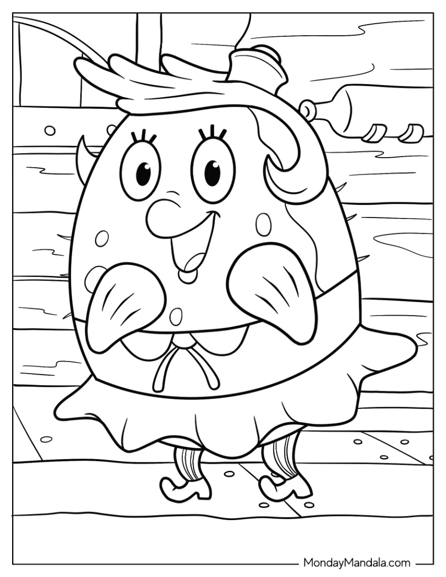 Pufff Family SpongeBob Coloring Page coloring page — printable line art