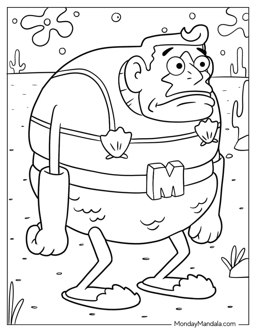 SpongeBob Coloring Page Mermaid Man coloring page — printable line art