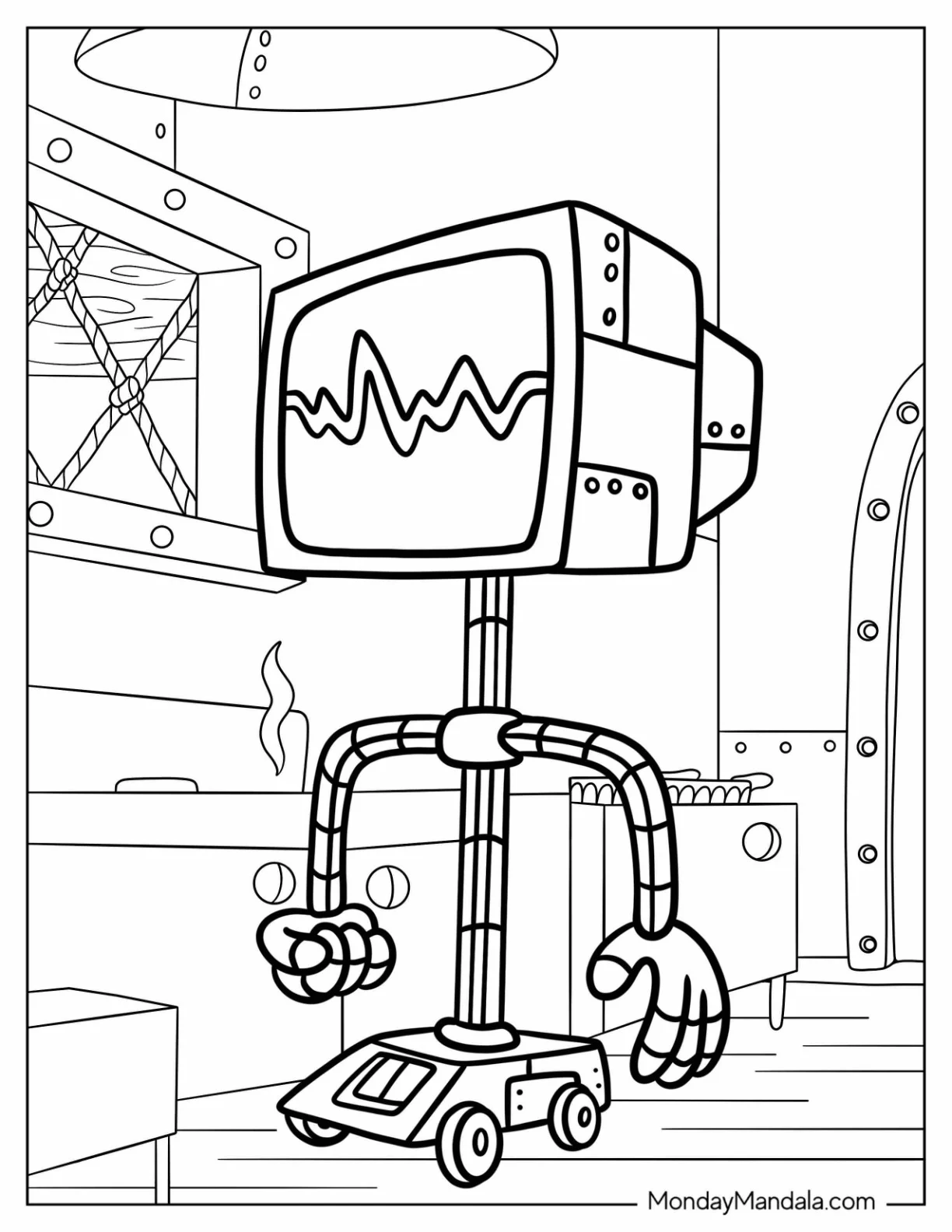 SpongeBob Coloring Page Of Detailed Karen Plankton coloring page