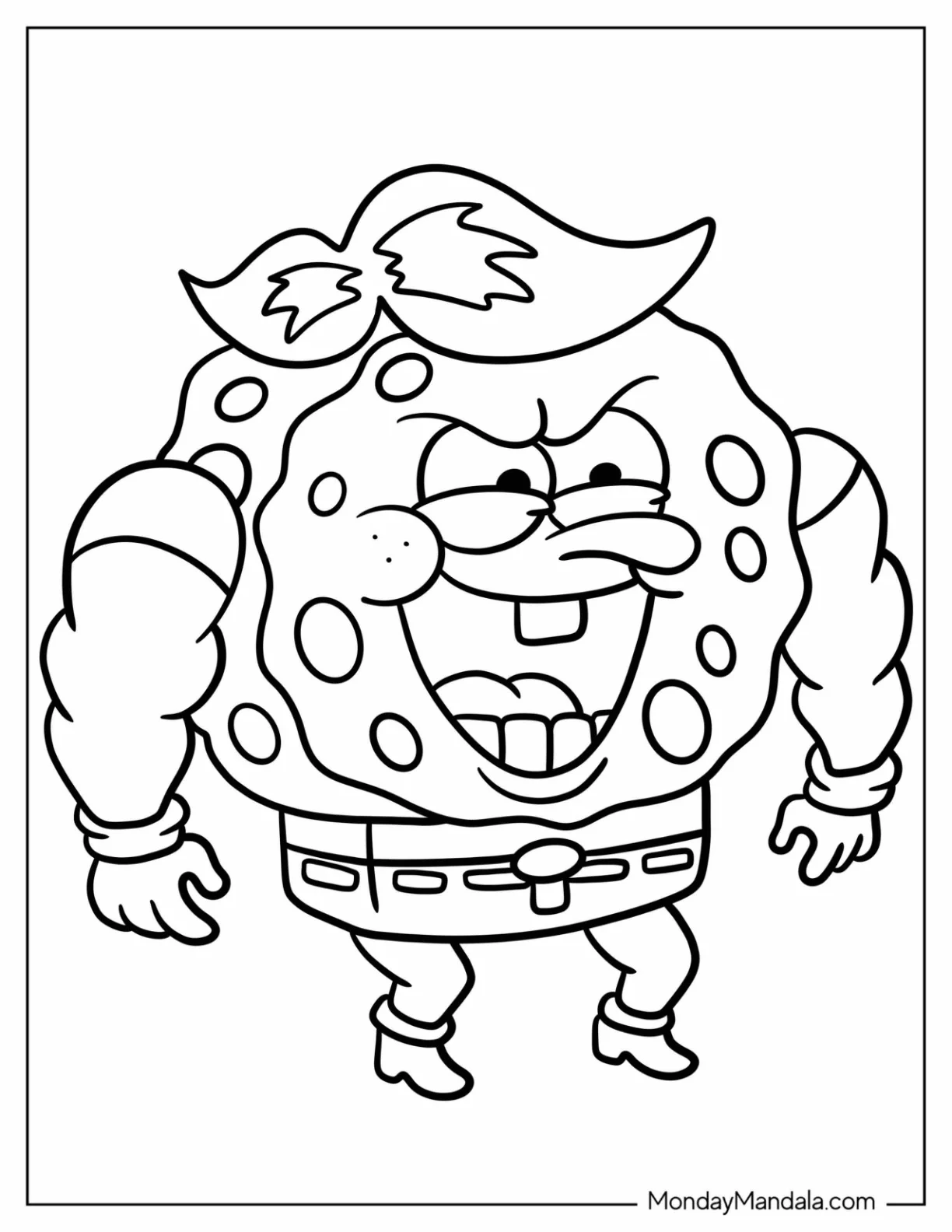 SpongeBob Coloring Page Of Evil Blackjack For Kids coloring page — printable line art
