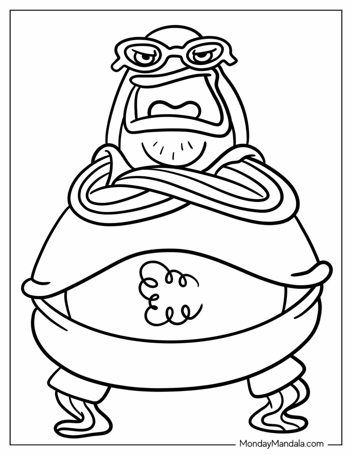 SpongeBob Coloring Page Of Sassy Bubble Bass For Kids coloring page — printable line art