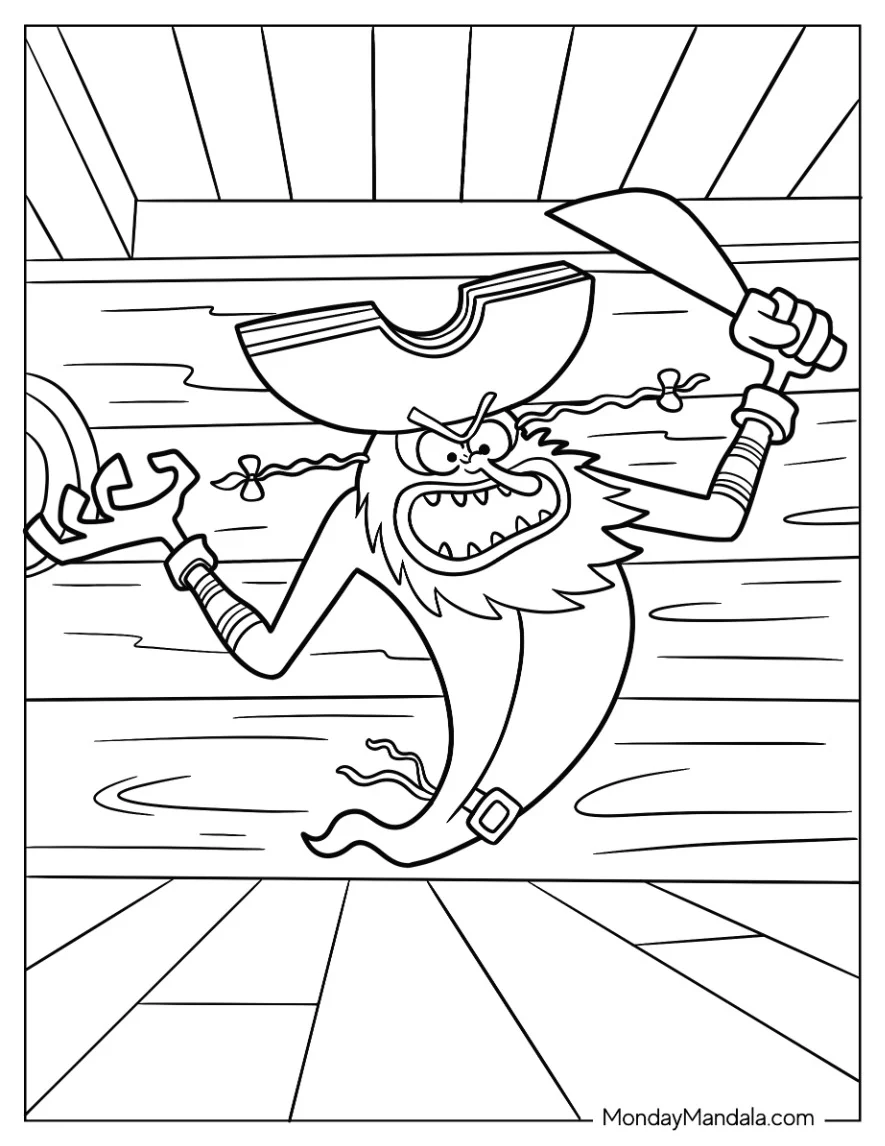SpongeBob Coloring Page Of The Flying Dutchman coloring page — printable line art