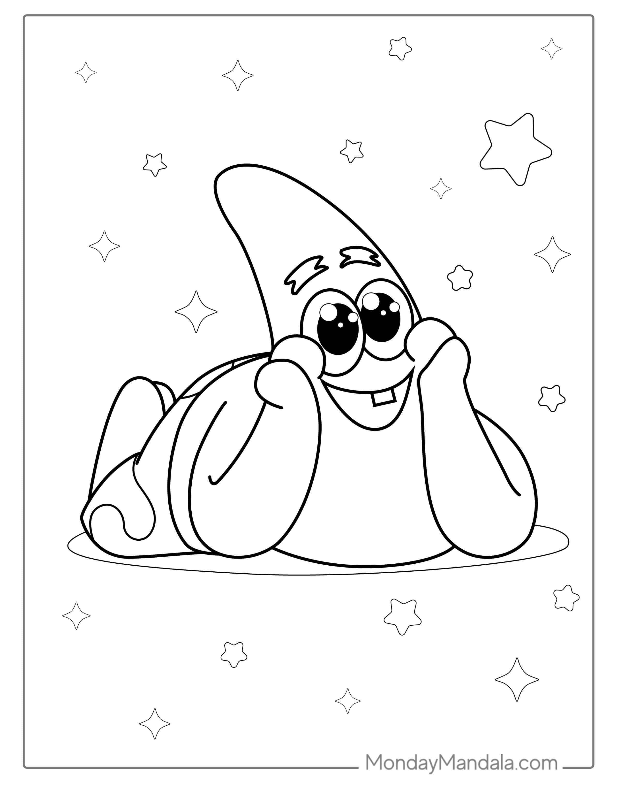 Super Cute And Simple Patrik Coloring Page coloring page — printable line art