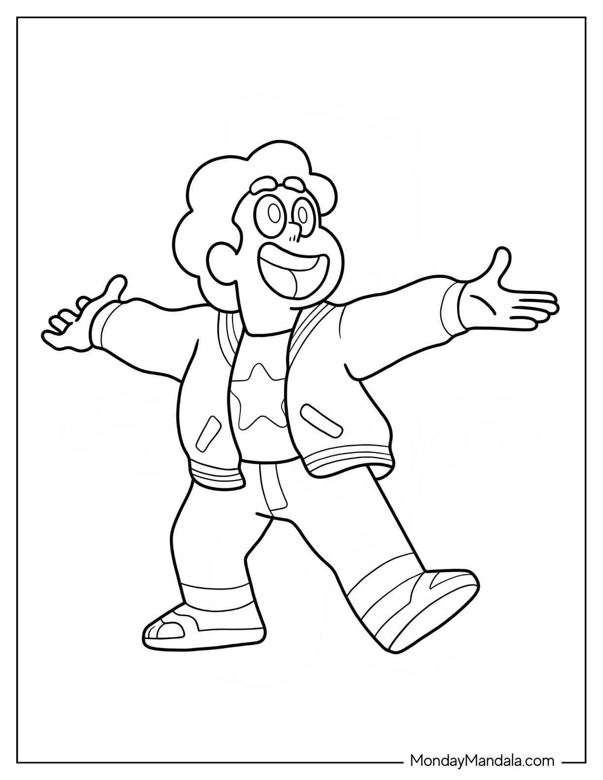 Happy Adult Steven Universe Coloring Page For Preschoolers coloring page