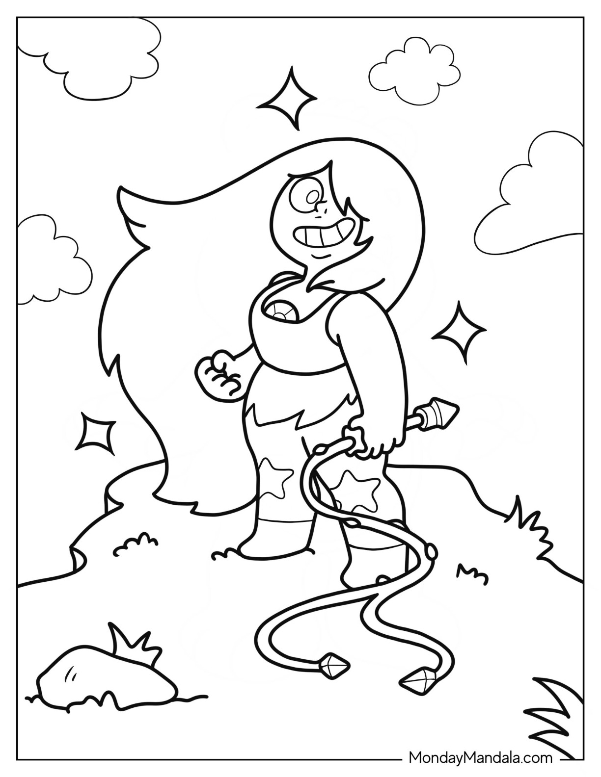 Kawaii Amethyst Steven Universe Coloring Page For Preschoolers coloring page