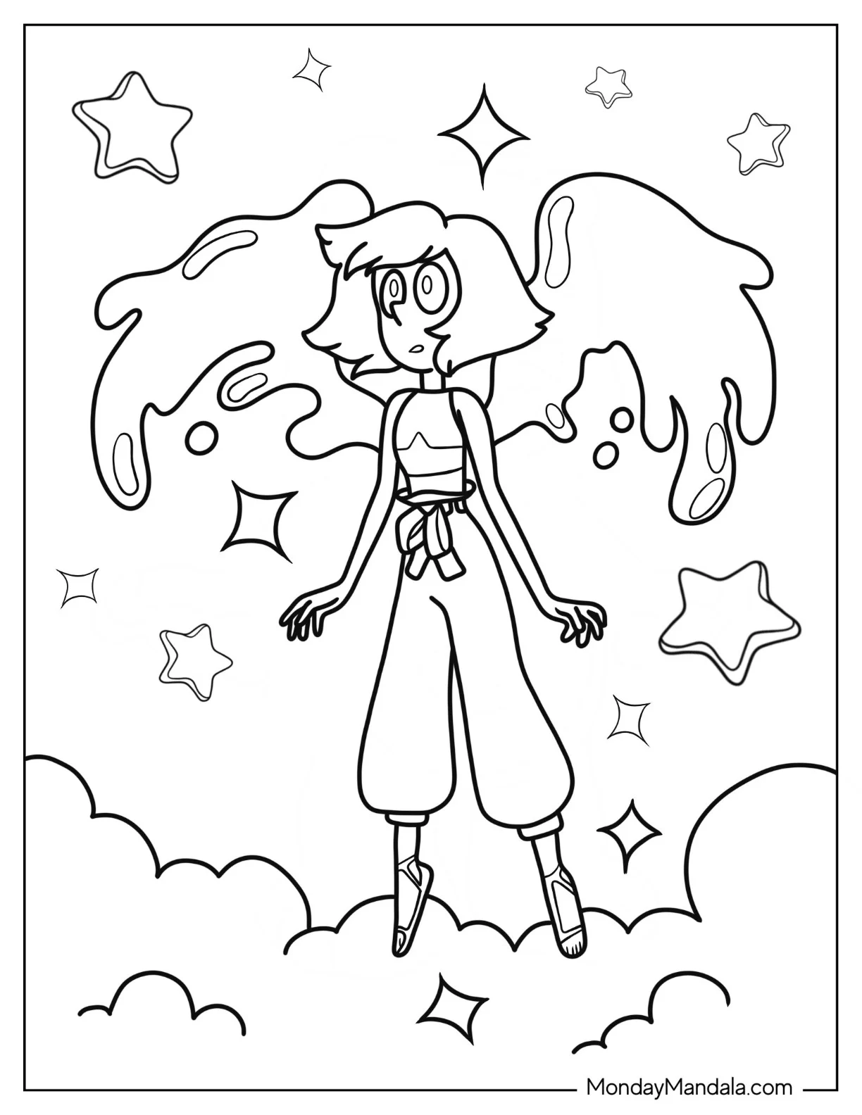 Steven Universe Coloring Page Of Lapis Lazuli With Water Wings coloring page