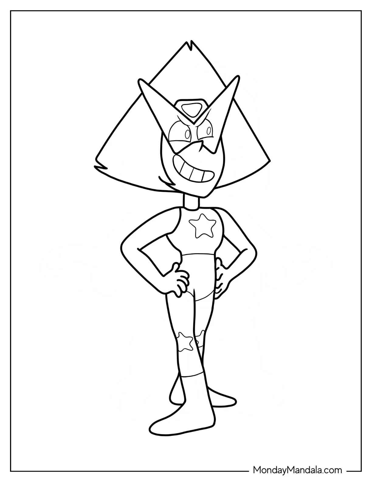 Steven Universe Coloring Page Of Peridot Smiling Outline coloring page