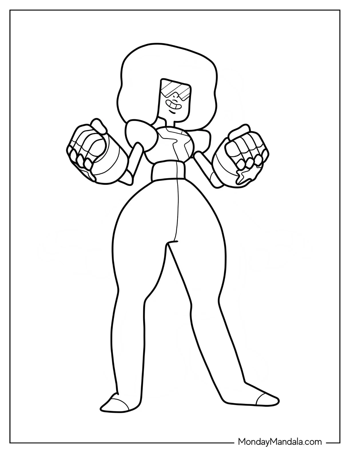 Steven Universe Coloring Page Of Simple Garnet For Preschoolers coloring page — printable line art