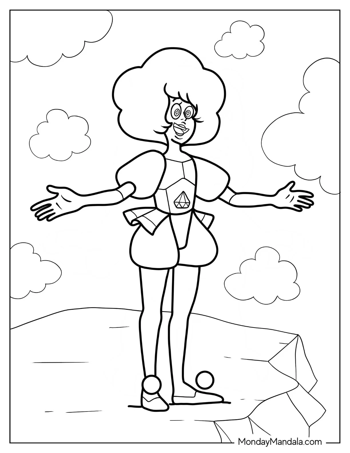 Steven Universe Coloring Page Of Simple Pink Diamond Outline coloring page