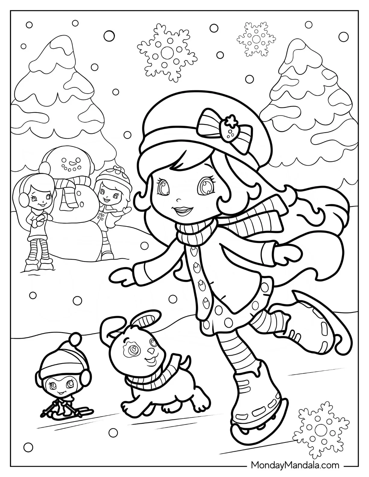 Strawberry Shortcake Coloring Page of Lemon Meringue Ice Skating coloring page