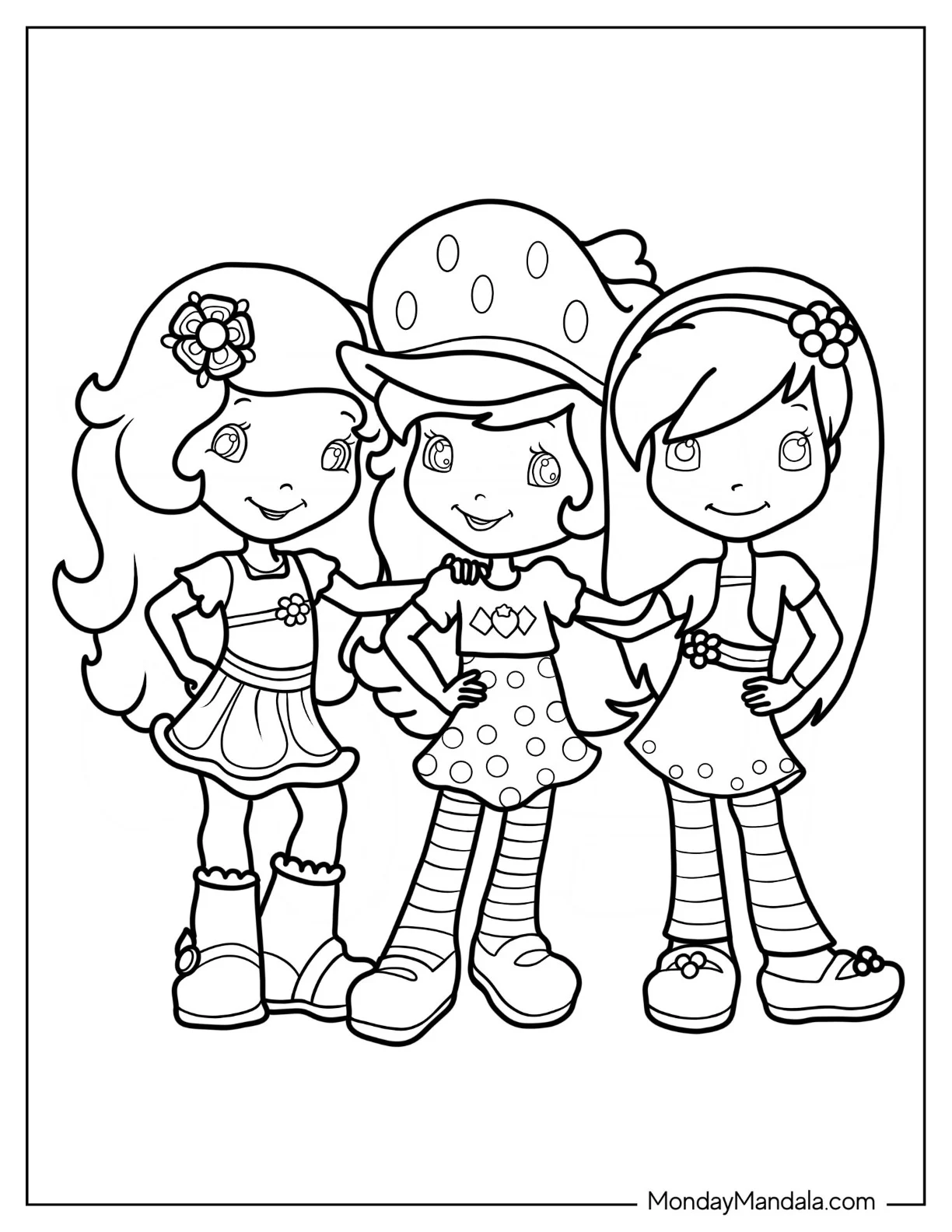 Strawberry Shortcake Coloring Page With Orange Blossom And Crepe coloring page