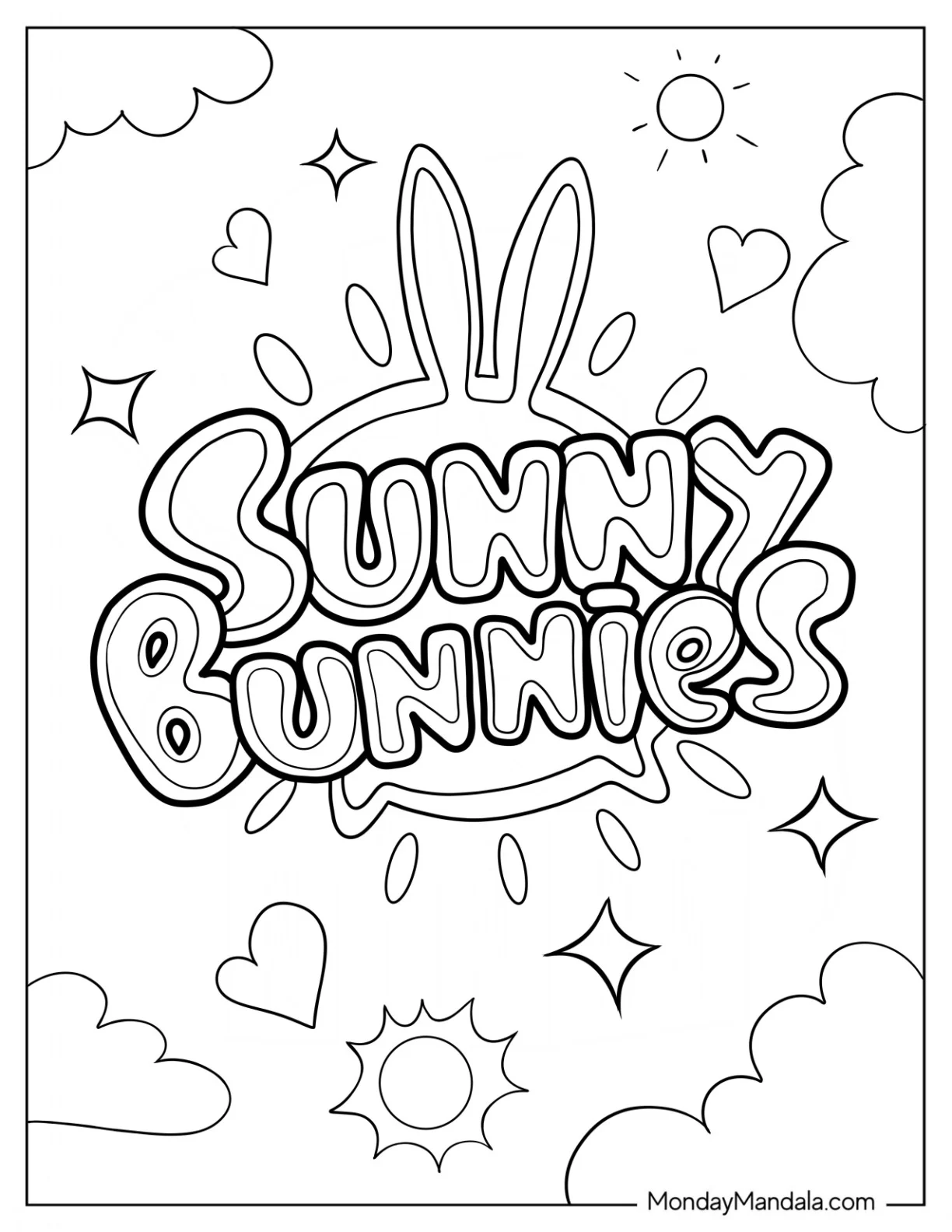 Sunny Bunnies Coloring Page Logo coloring page